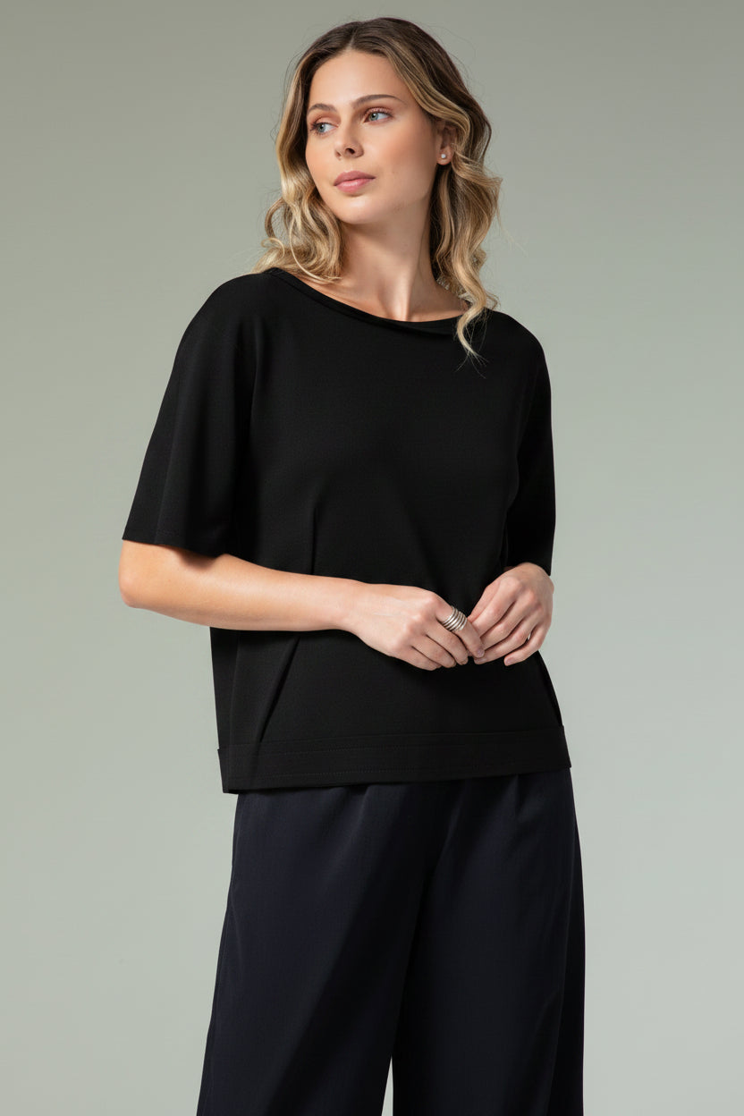 Blusa Manga Curta Pregas