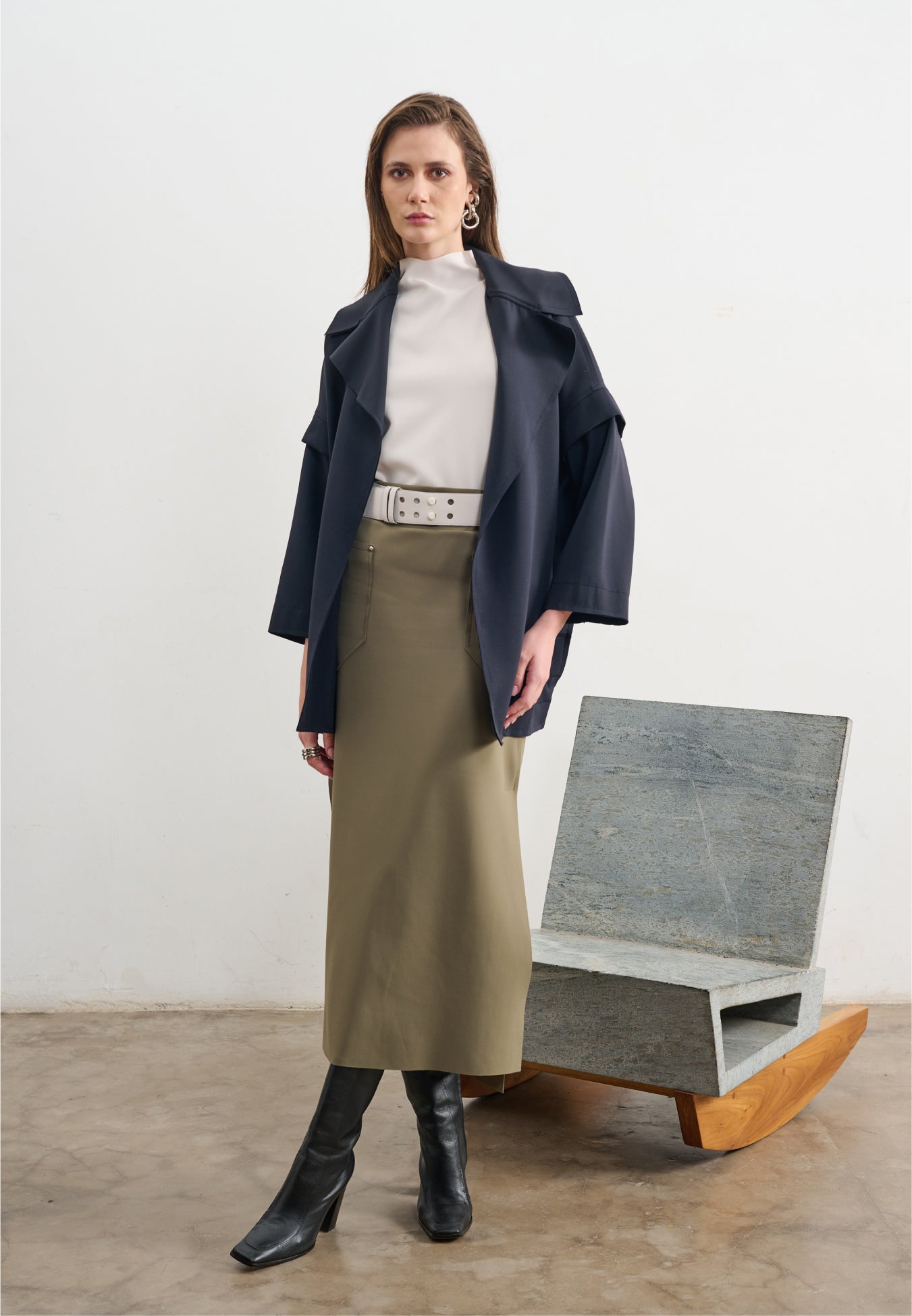 Casaco Amplo Com Bolsos