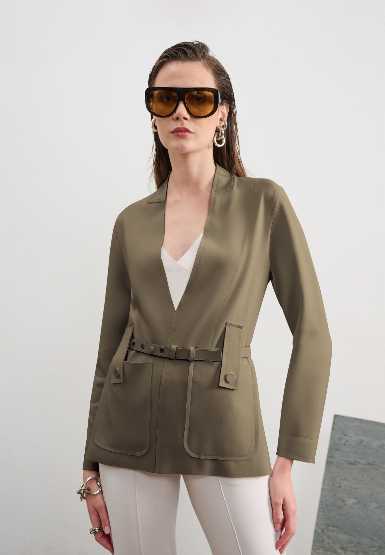 Blazer Acinturado Com Cinto