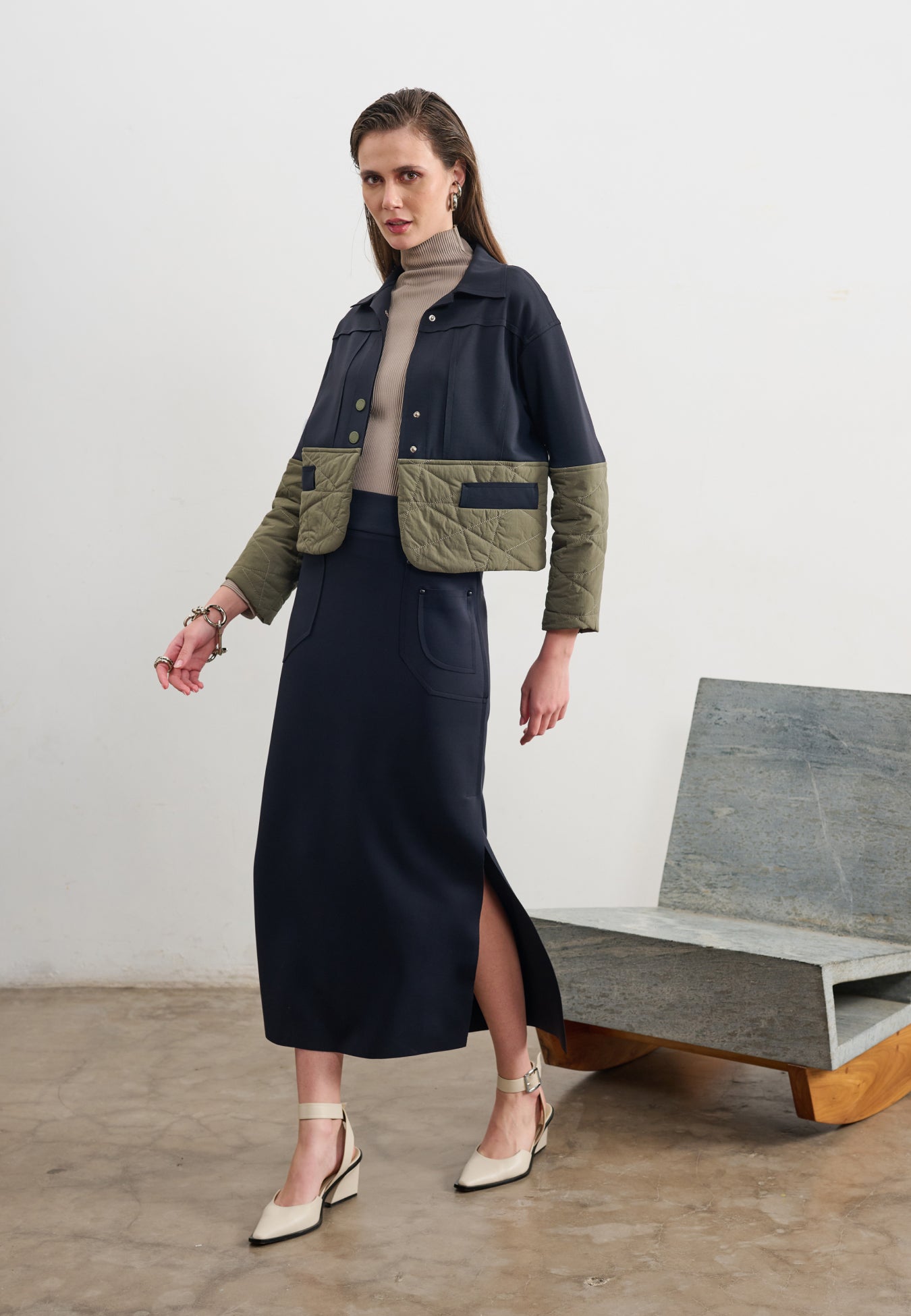 Jaqueta Bicolor com Matelassê