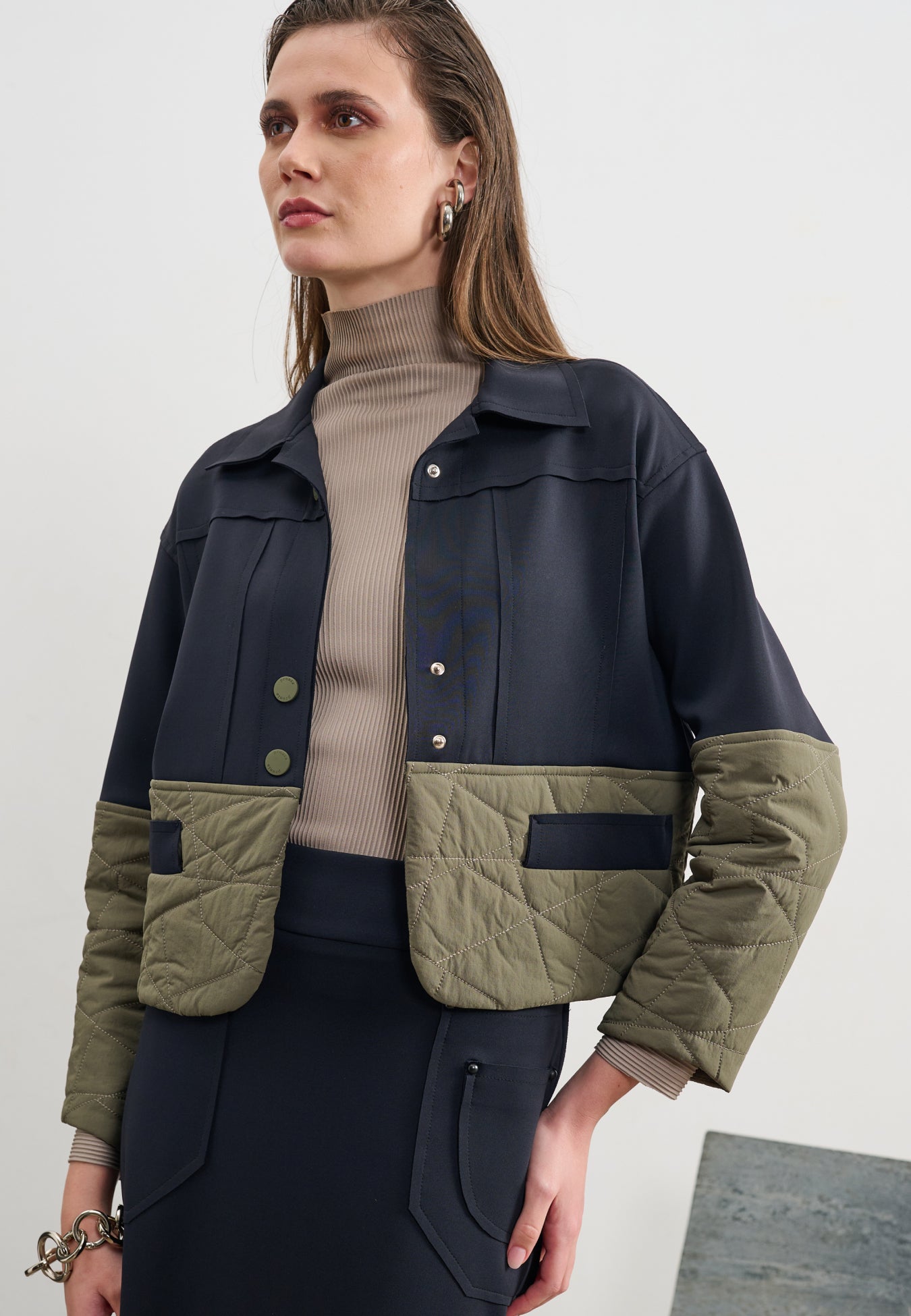 Jaqueta Bicolor com Matelassê