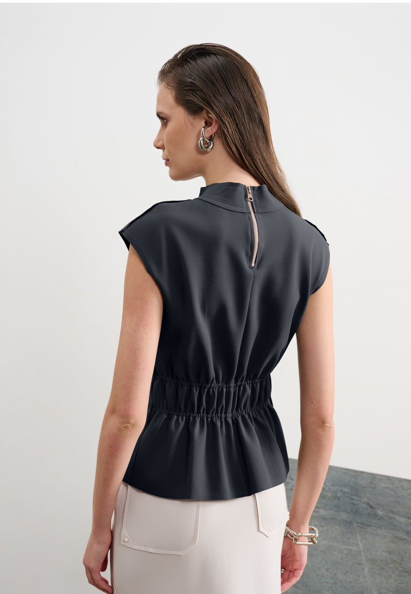 Blusa Acinturada Gola Alta