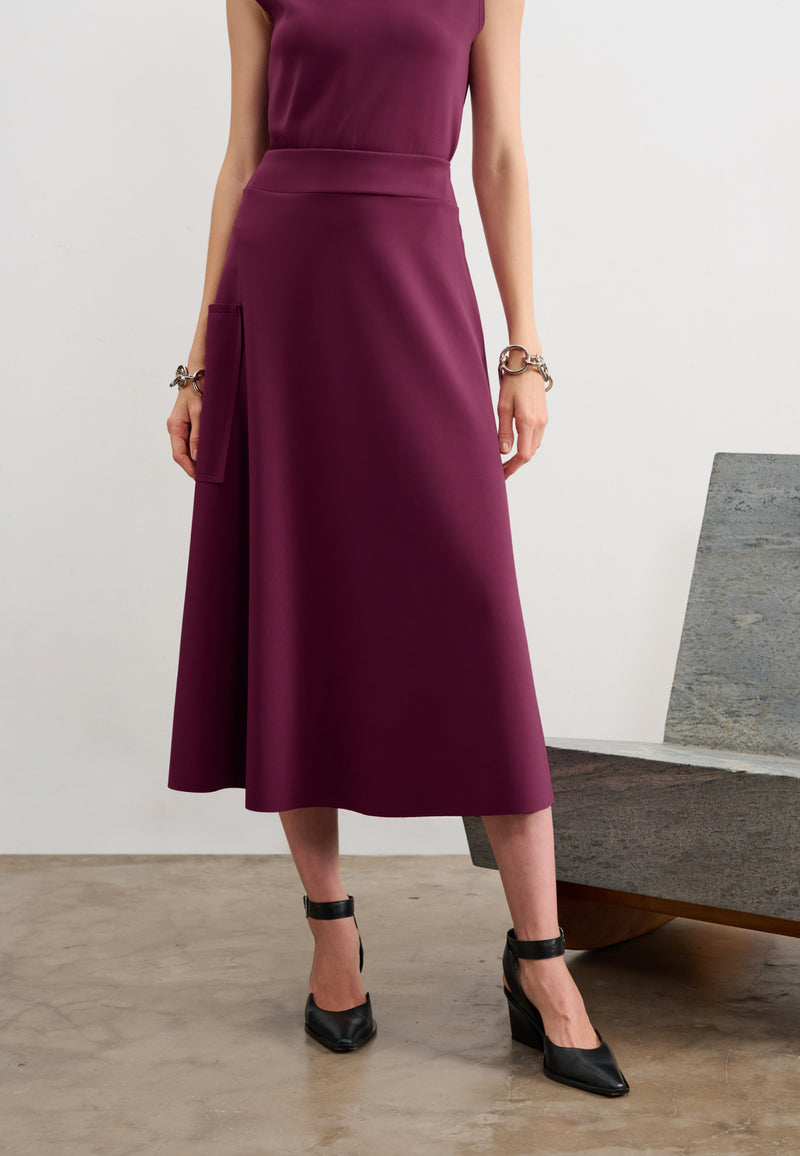 Saia Midi Bolso Lateral