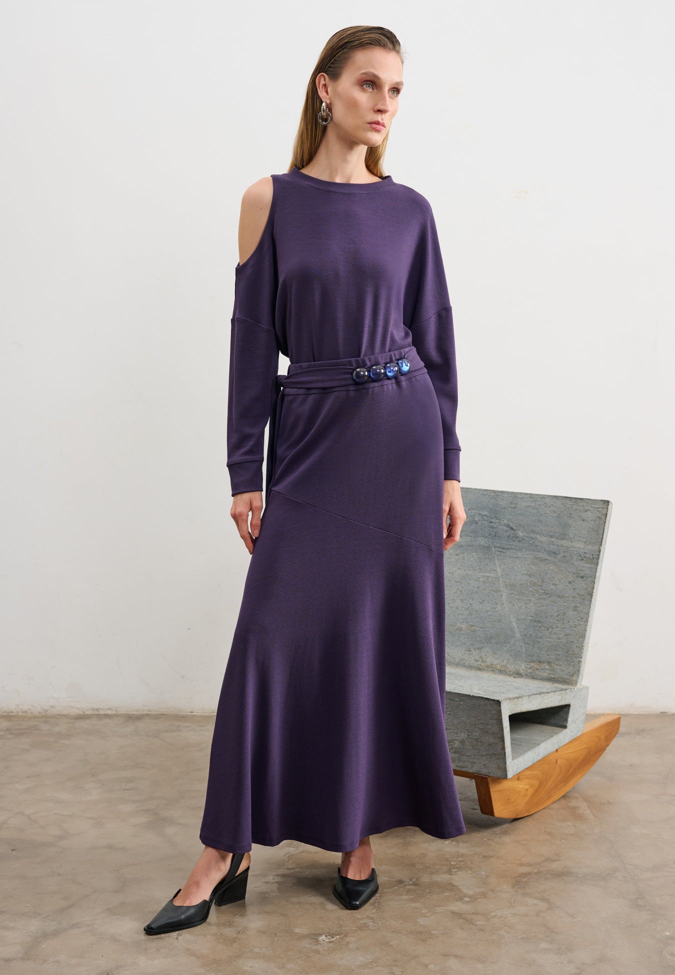 Saia Evasê com Faixa de Esferas