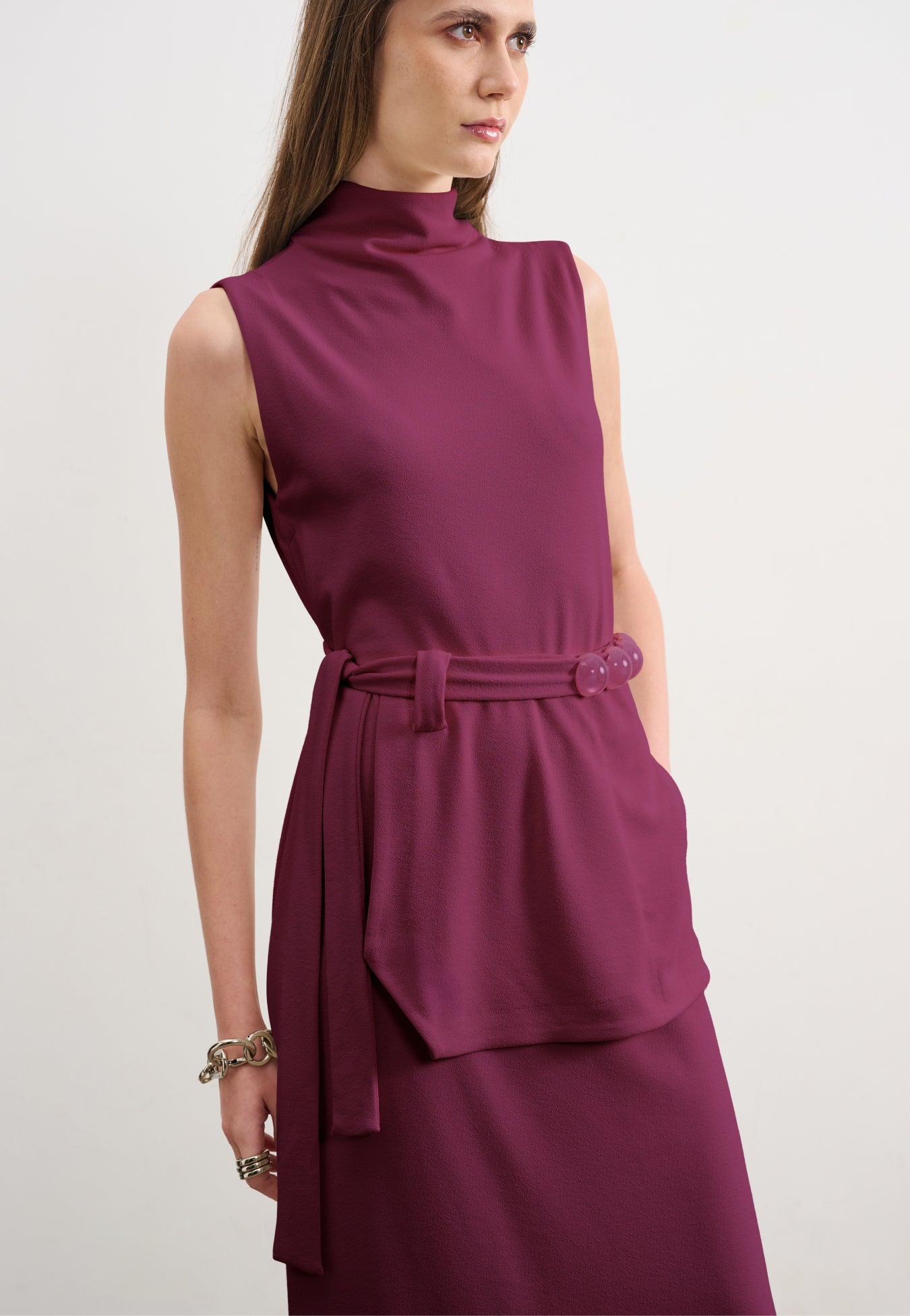 Vestido Longo Faixa Esferas