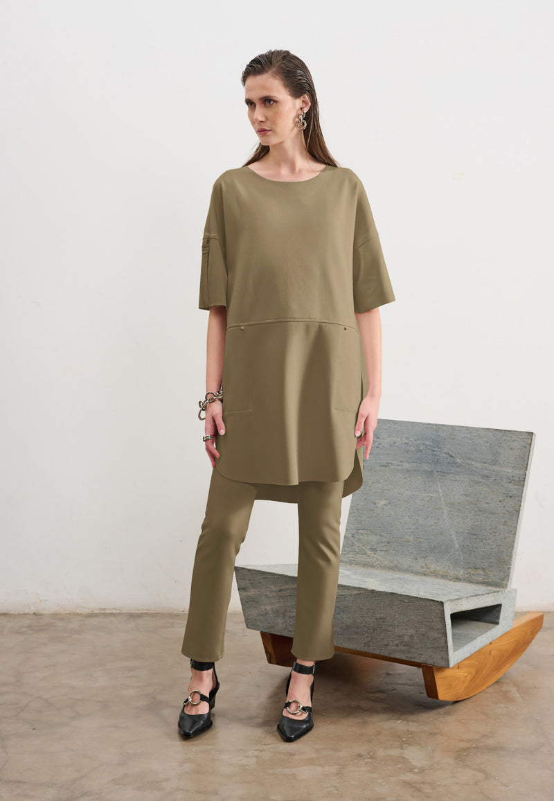 Vestido Amplo Manga Curta