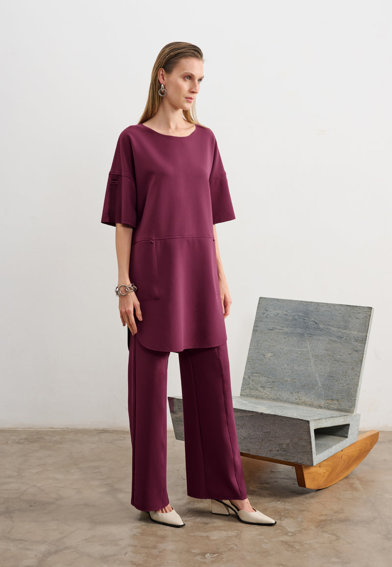 Vestido Amplo Manga Curta