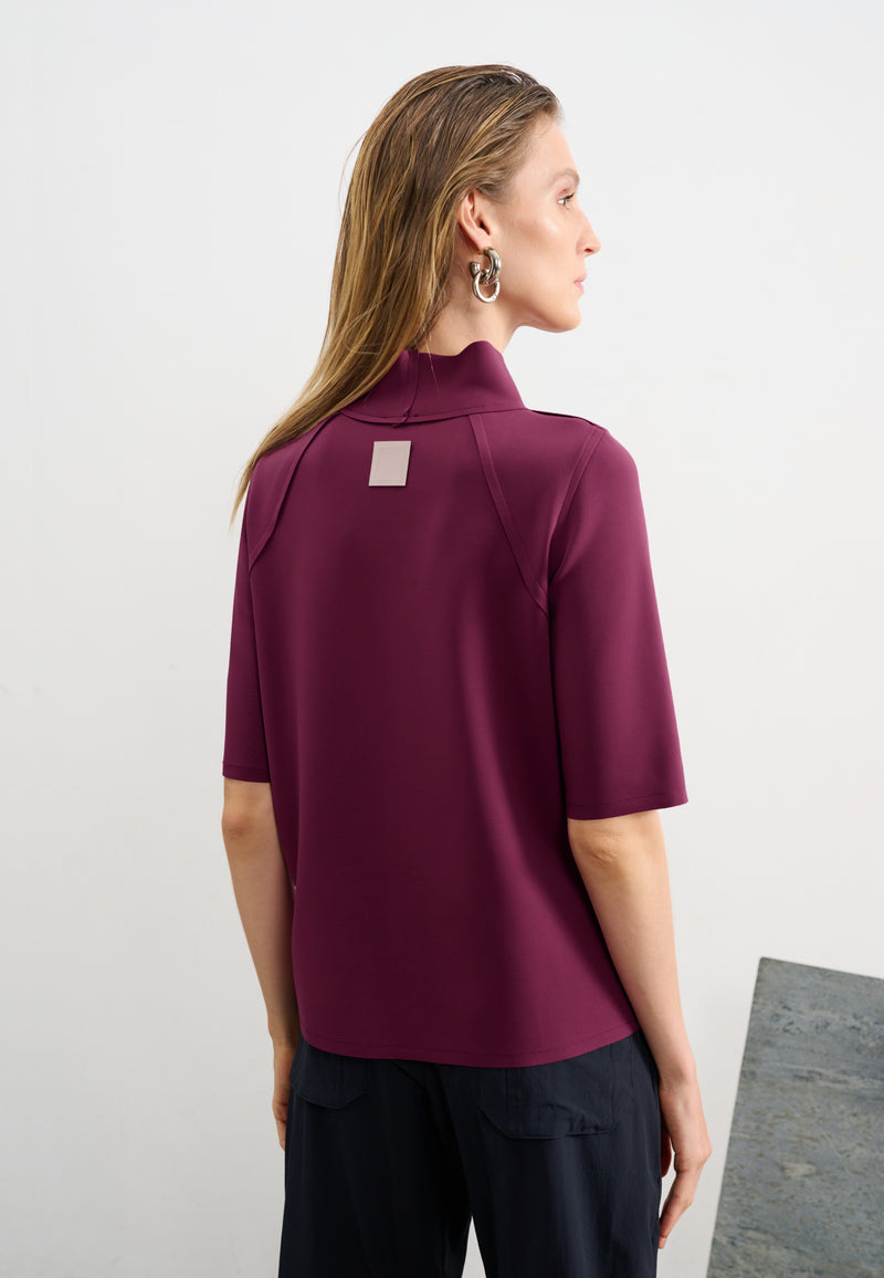 Blusa Manga Curta Gola Alta