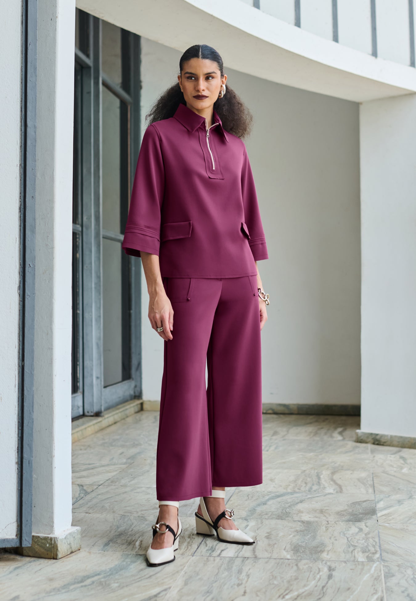 Calça Wide Leg Rebites