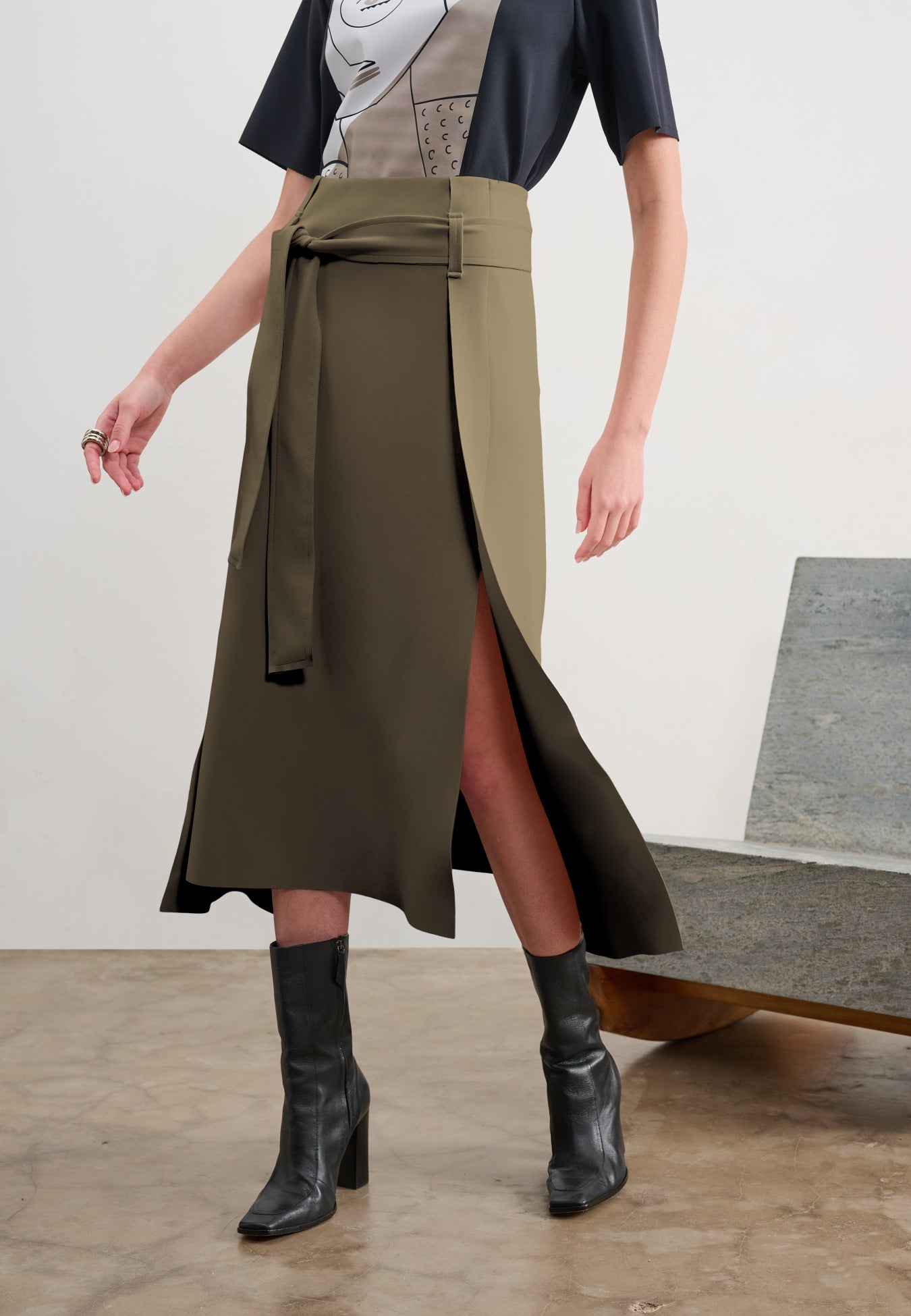 Saia Midi Movimento Com Faixa