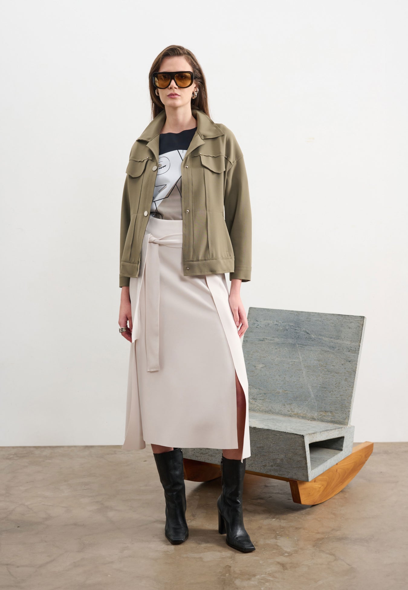 Saia Midi Movimento Com Faixa