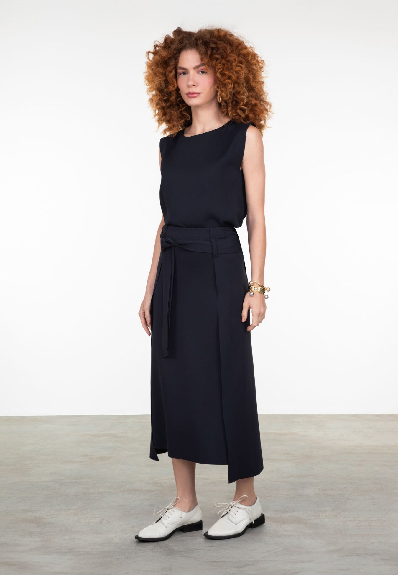 Saia Midi Movimento Com Faixa