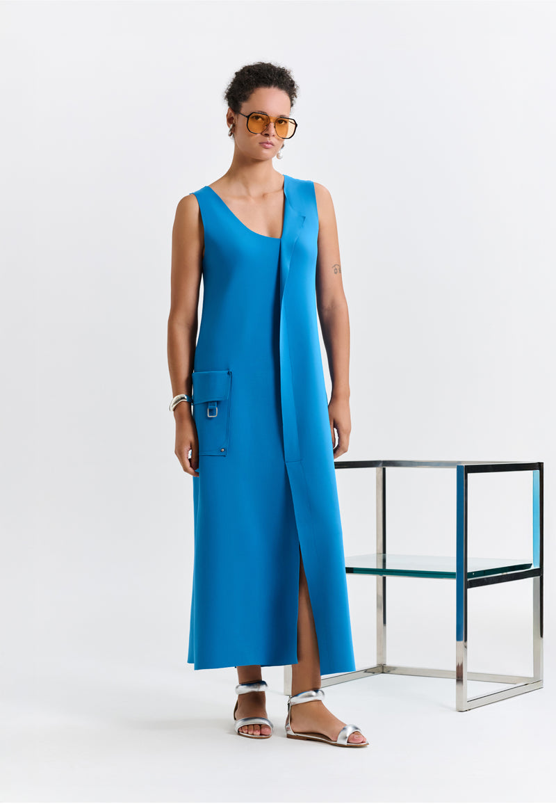 Vestido Midi Decote Assimétrico