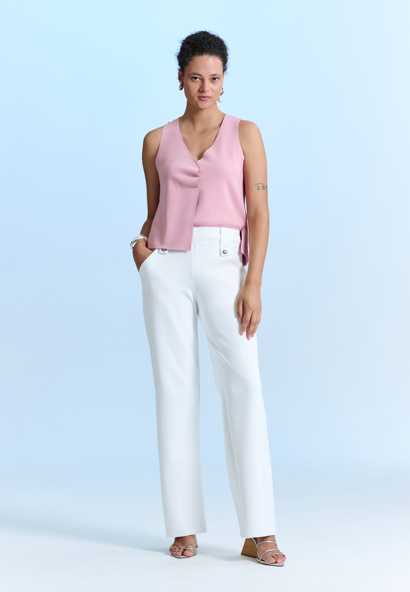 Calça Alfaiataria Cós Botões