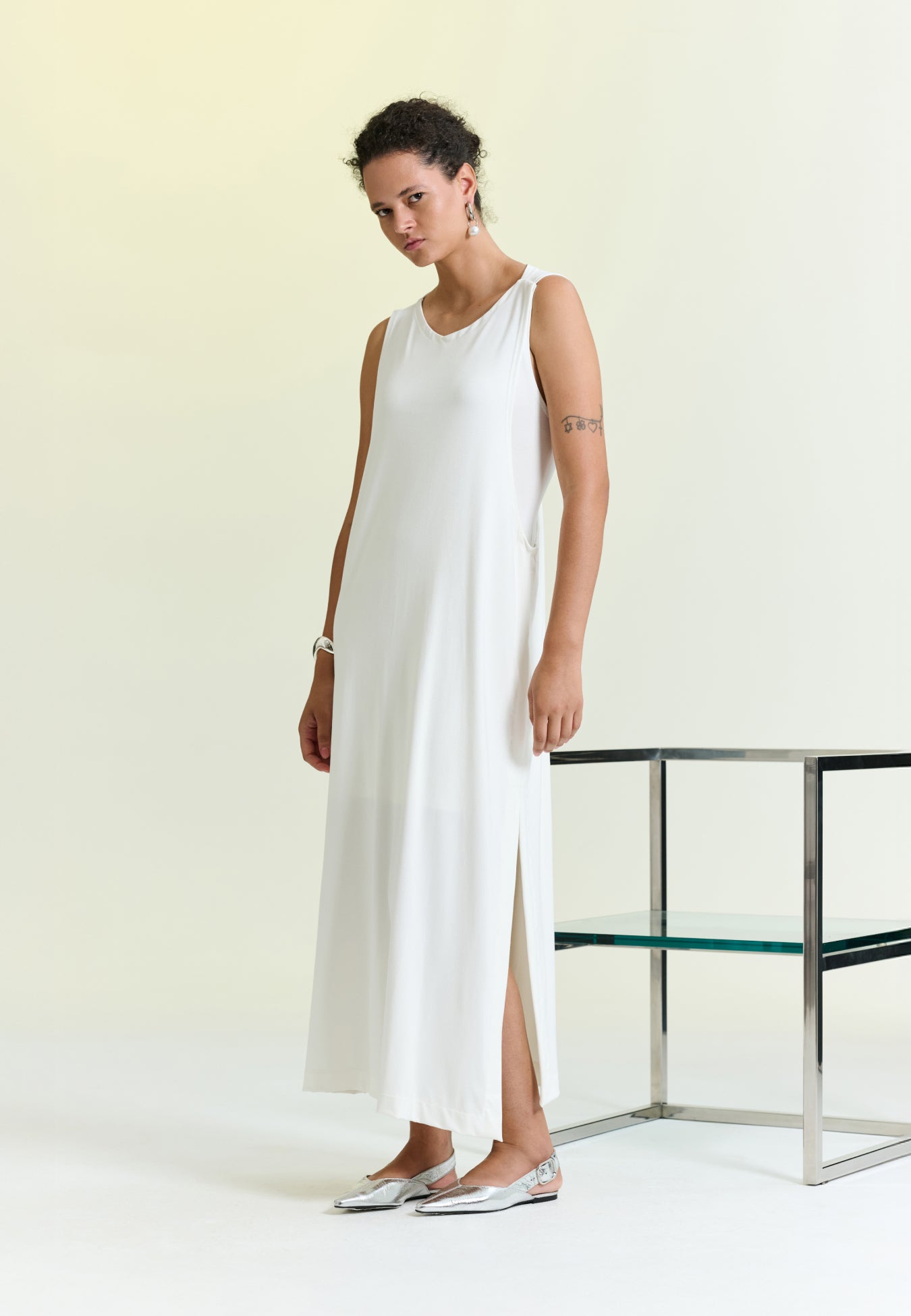 Vestido Midi Drapeado Costas