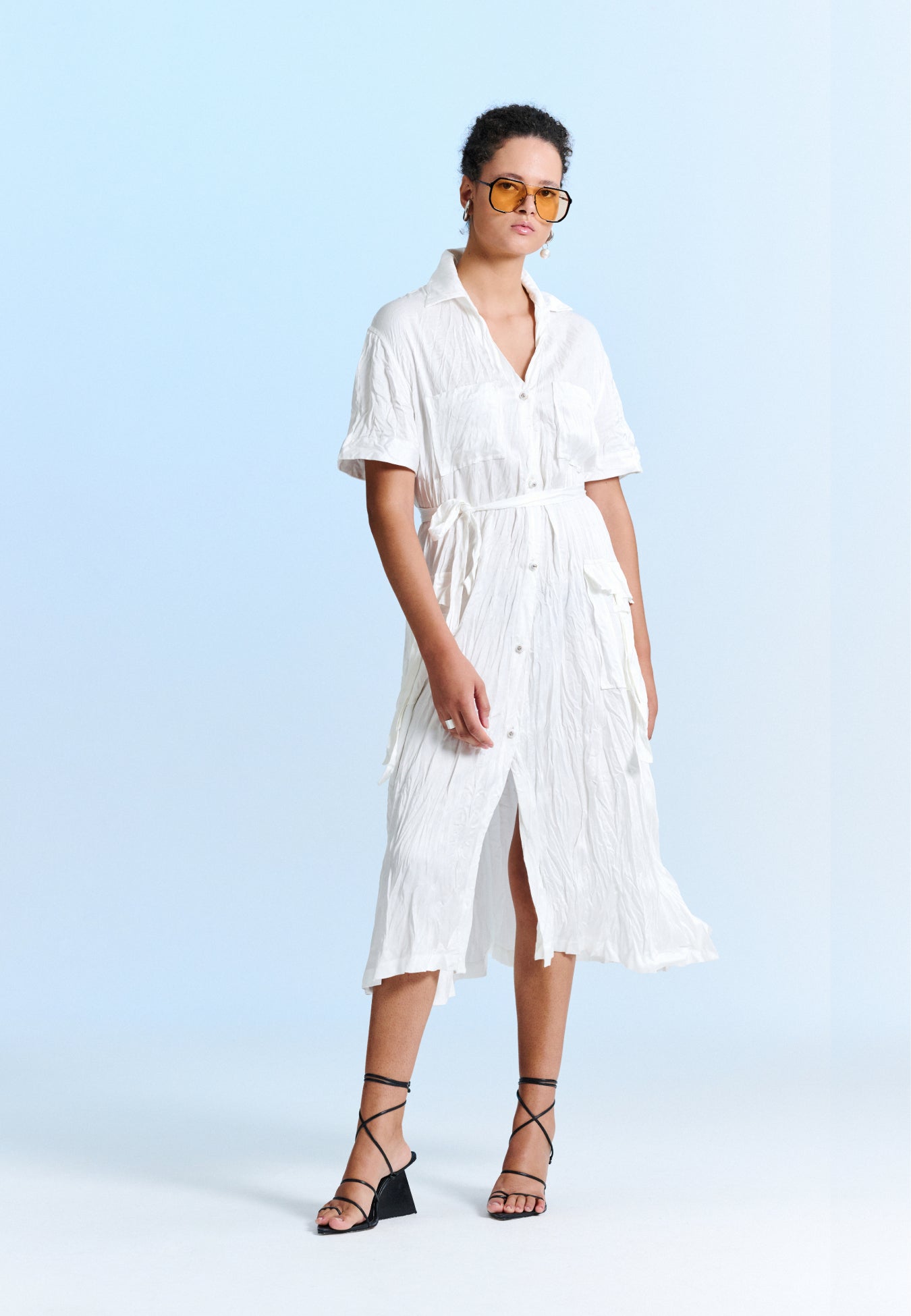 Vestido Chemise Efeito Amassado