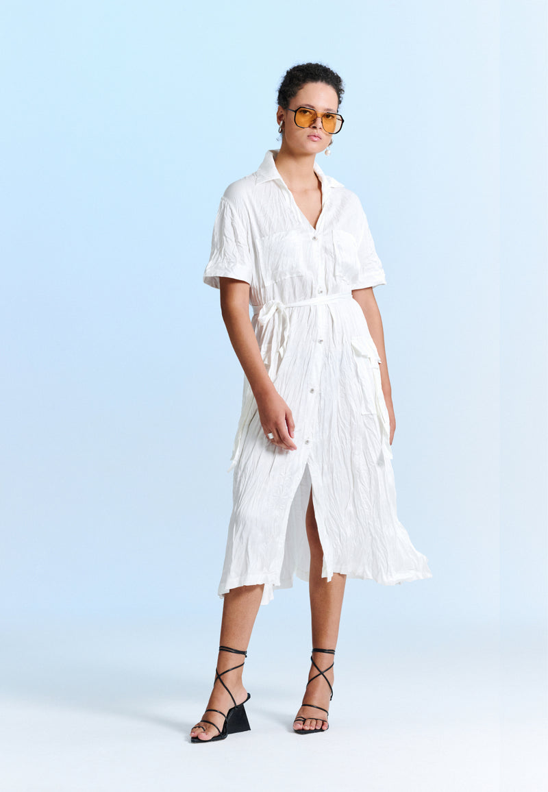 Vestido Chemise Efeito Amassado