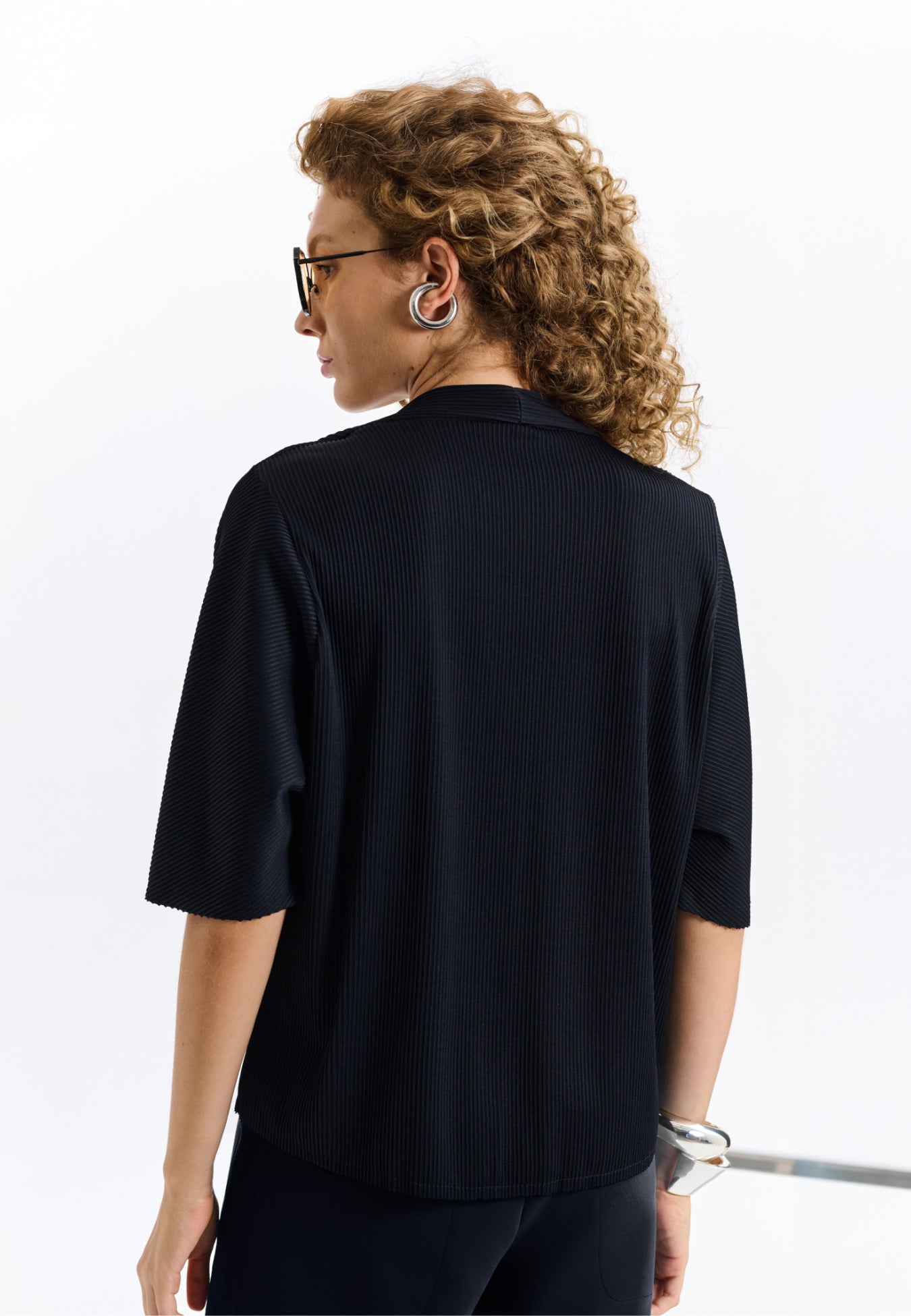 Blusa Canelada Plissê