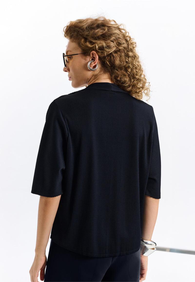 Blusa Canelada Plissê