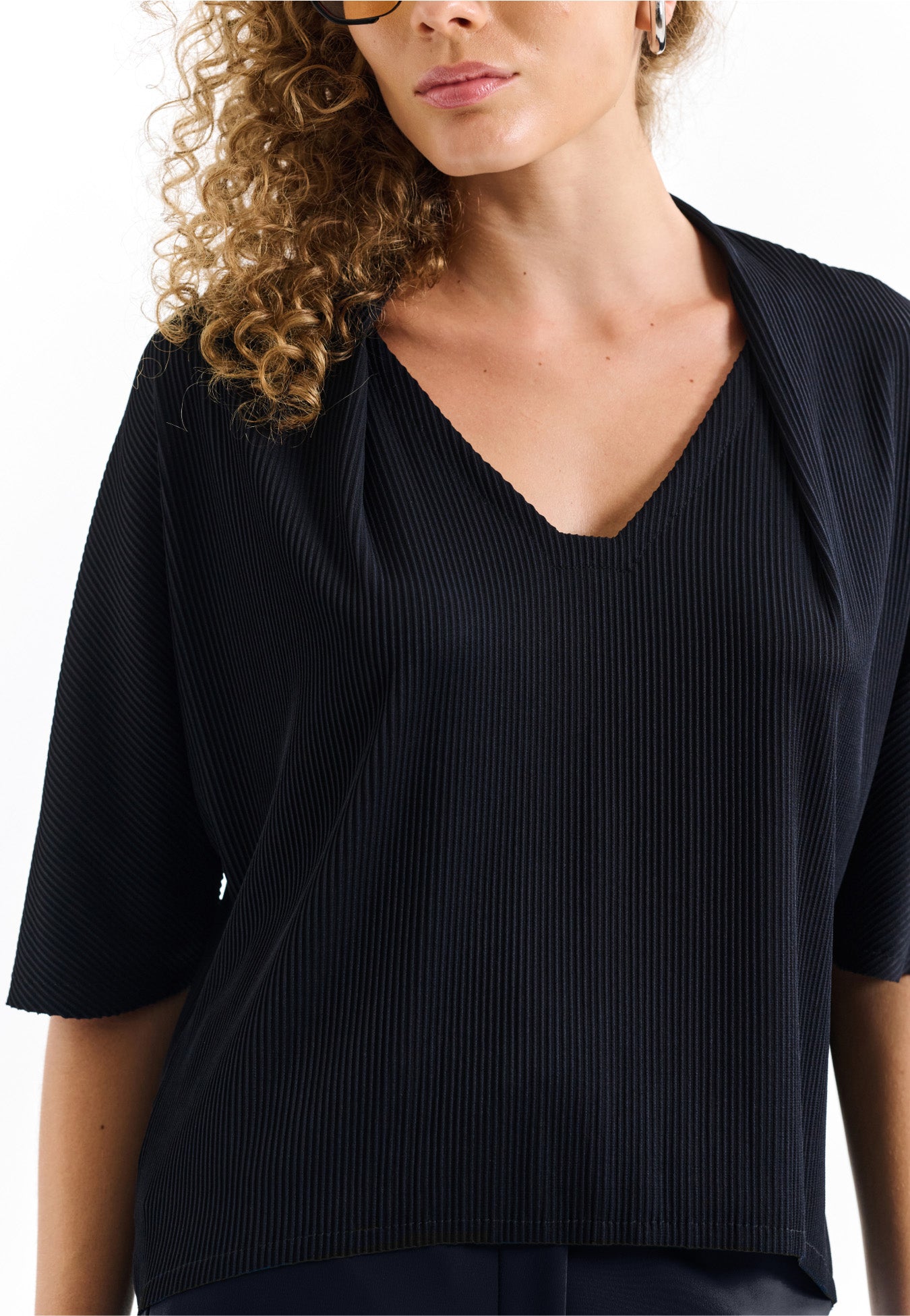 Blusa Canelada Plissê