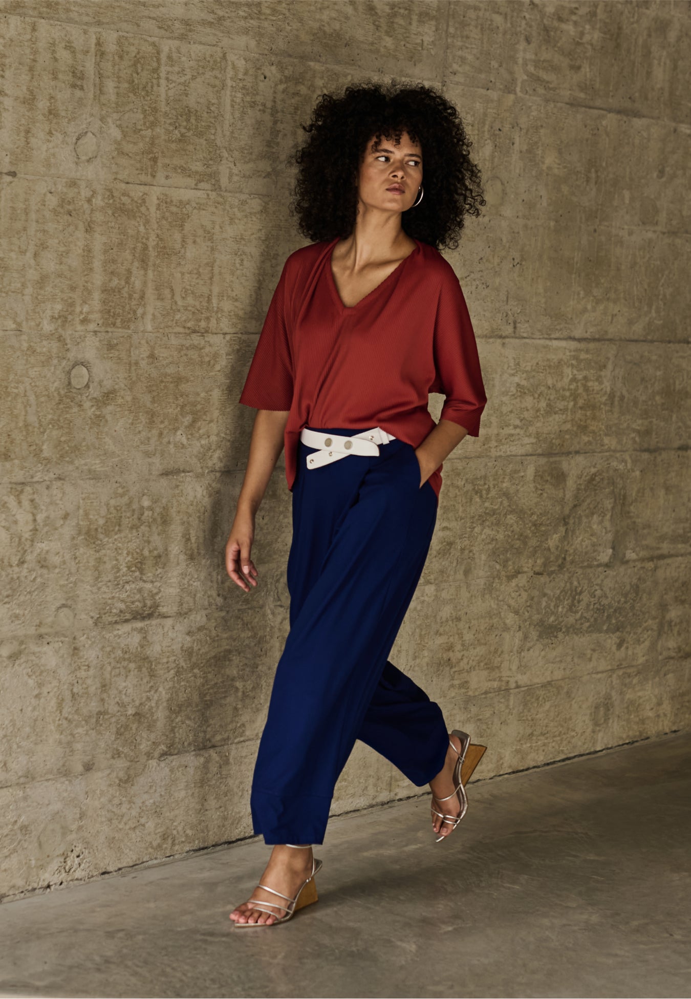 Blusa Canelada Plissê