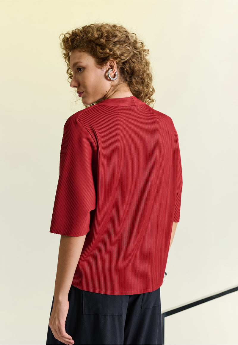 Blusa Canelada Plissê