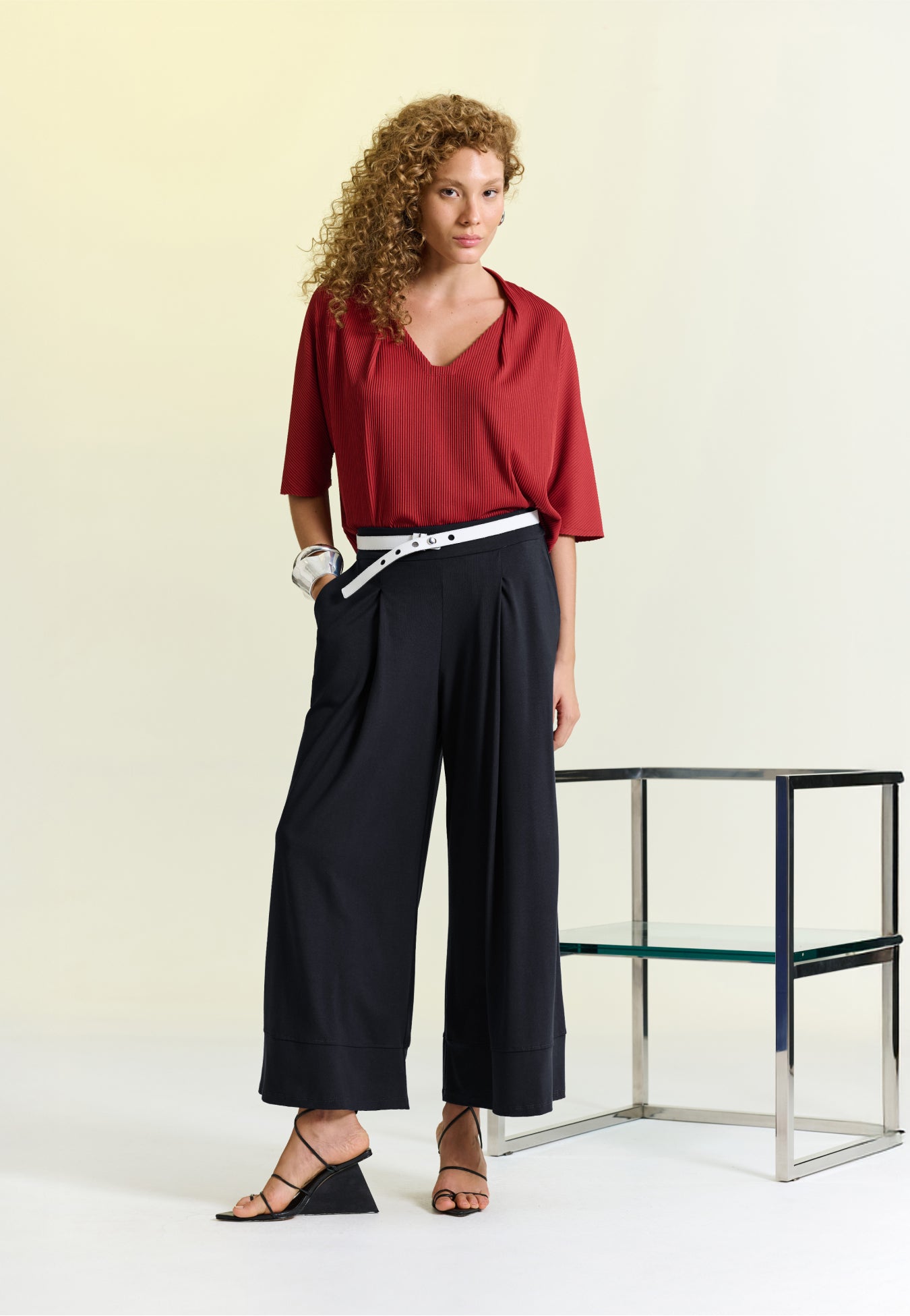 Blusa Canelada Plissê