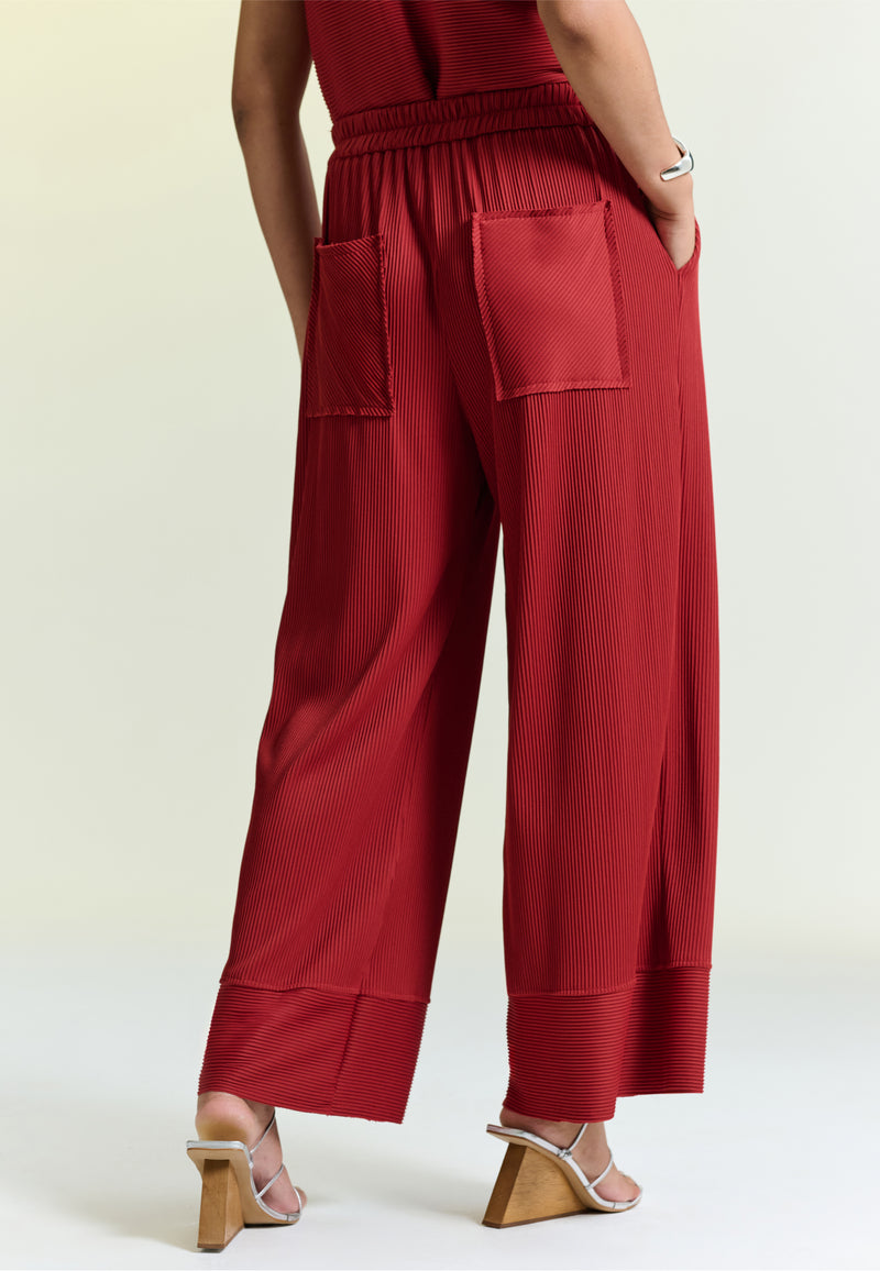 Calça Pantalona Plissê