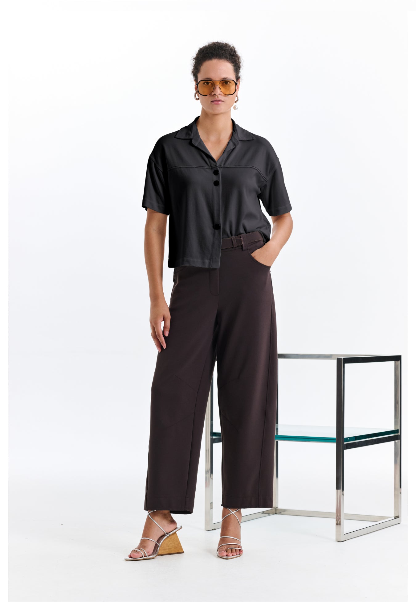 Camisa Manga Curta Pespontos