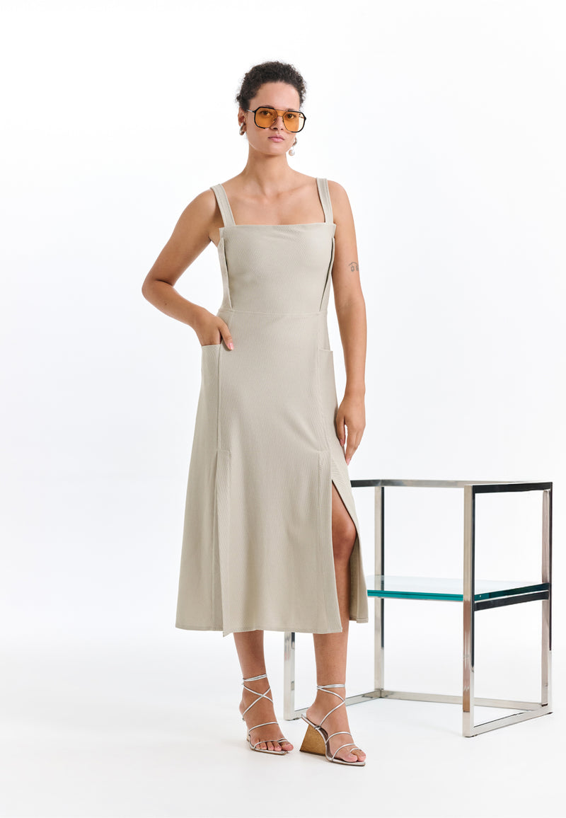 Vestido Alças Decote Quadrado