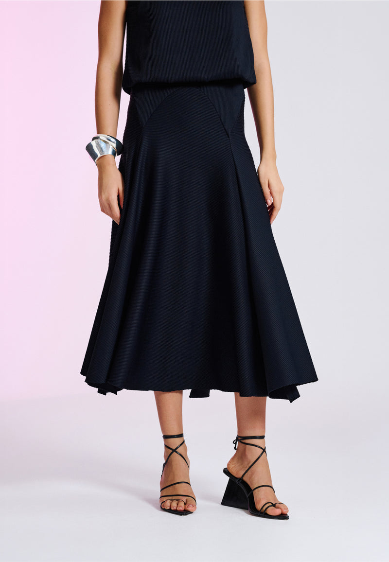 Saia Godê Recortes Plissê