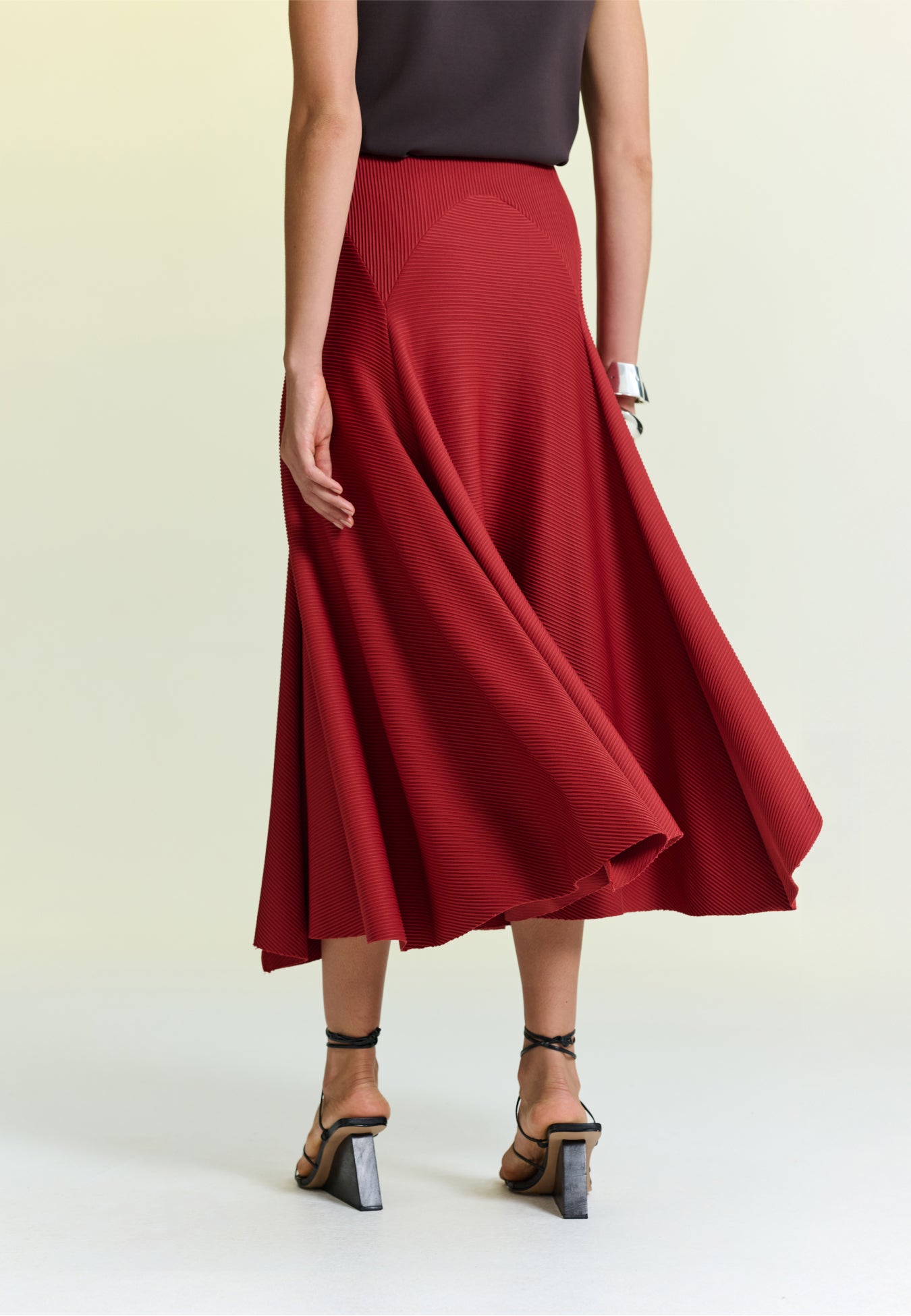 Saia Godê Recortes Plissê