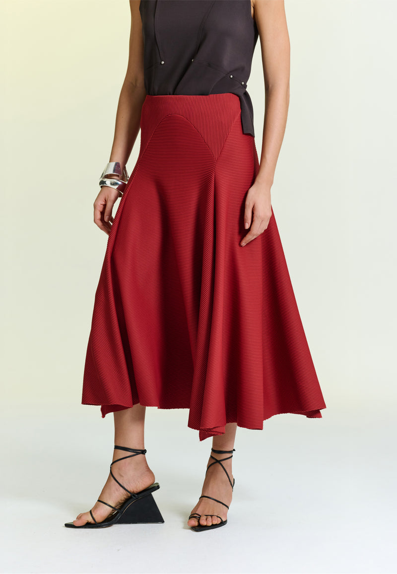 Saia Godê Recortes Plissê