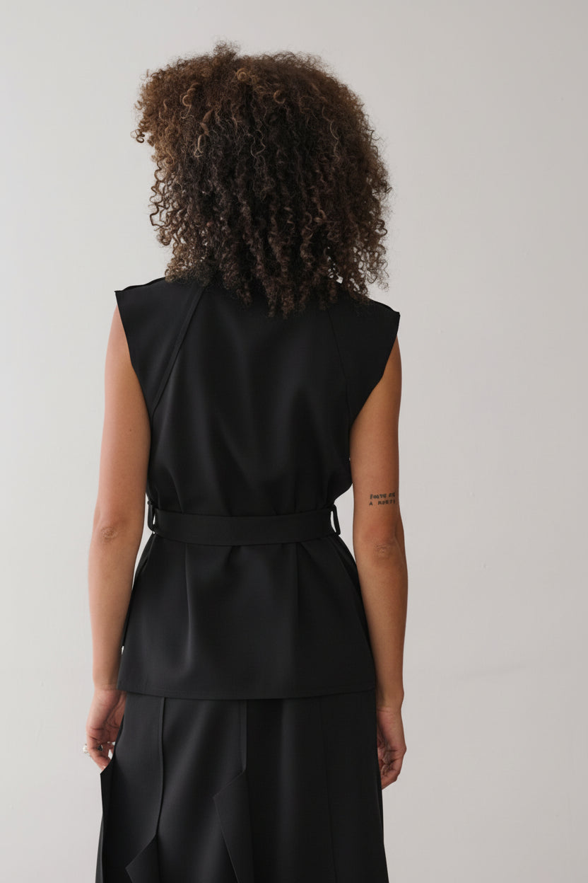 Blusa Gola Alta com Faixa