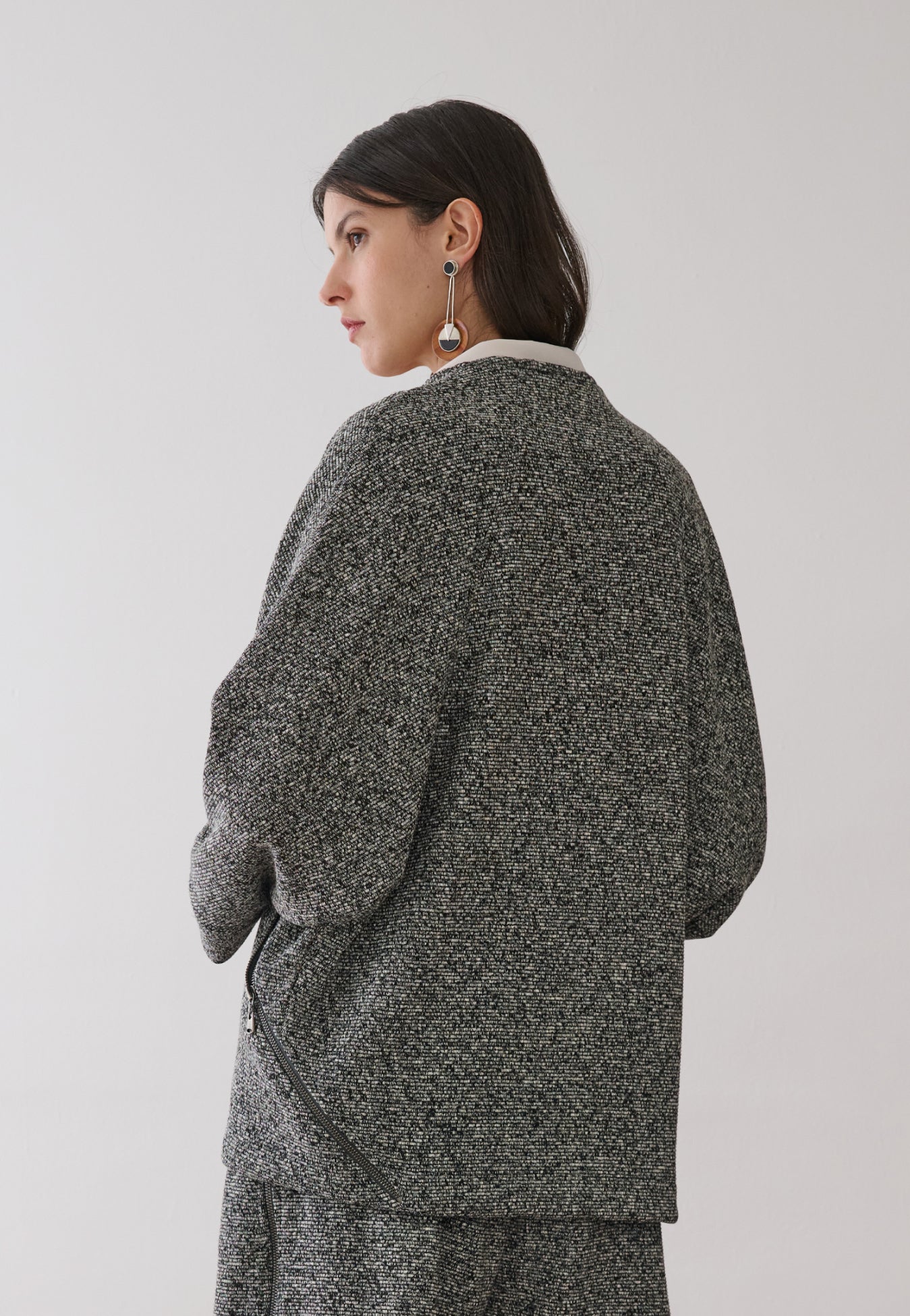 Casaco Amplo Tweed