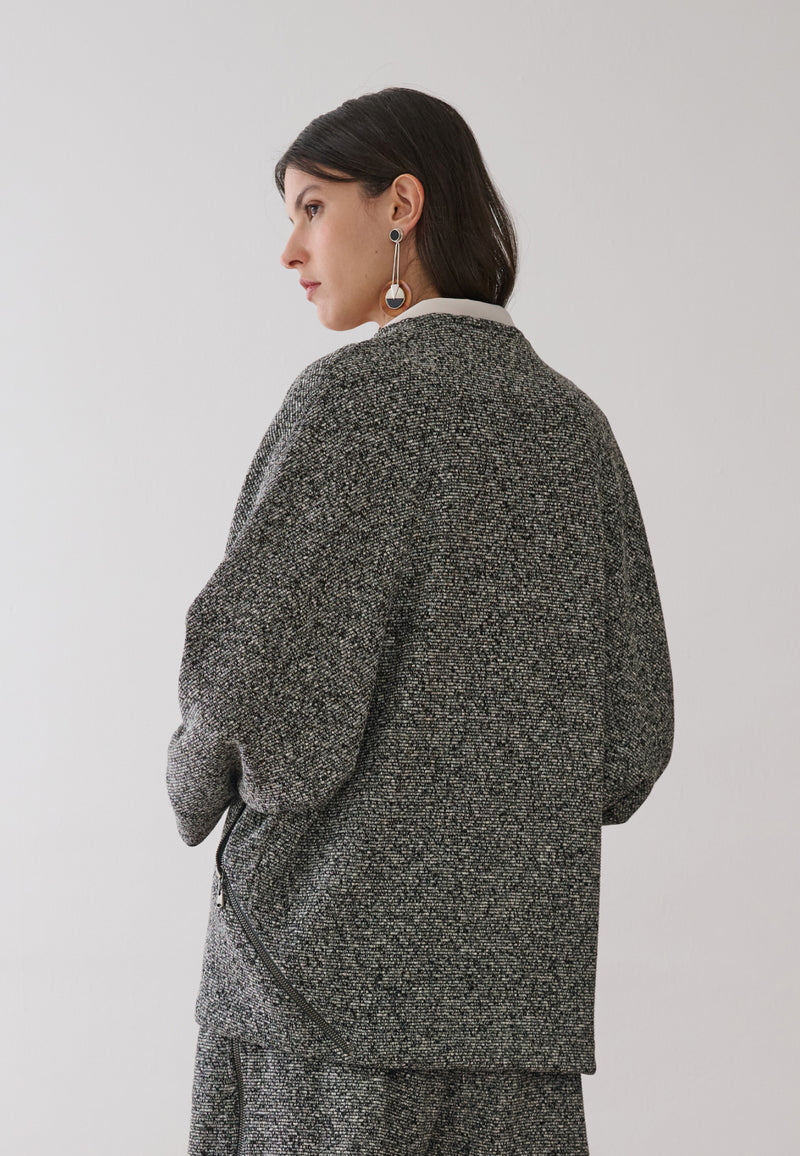 Casaco Amplo Tweed