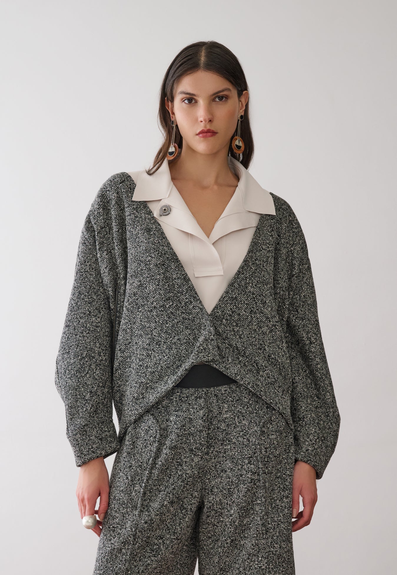 Casaco Amplo Tweed