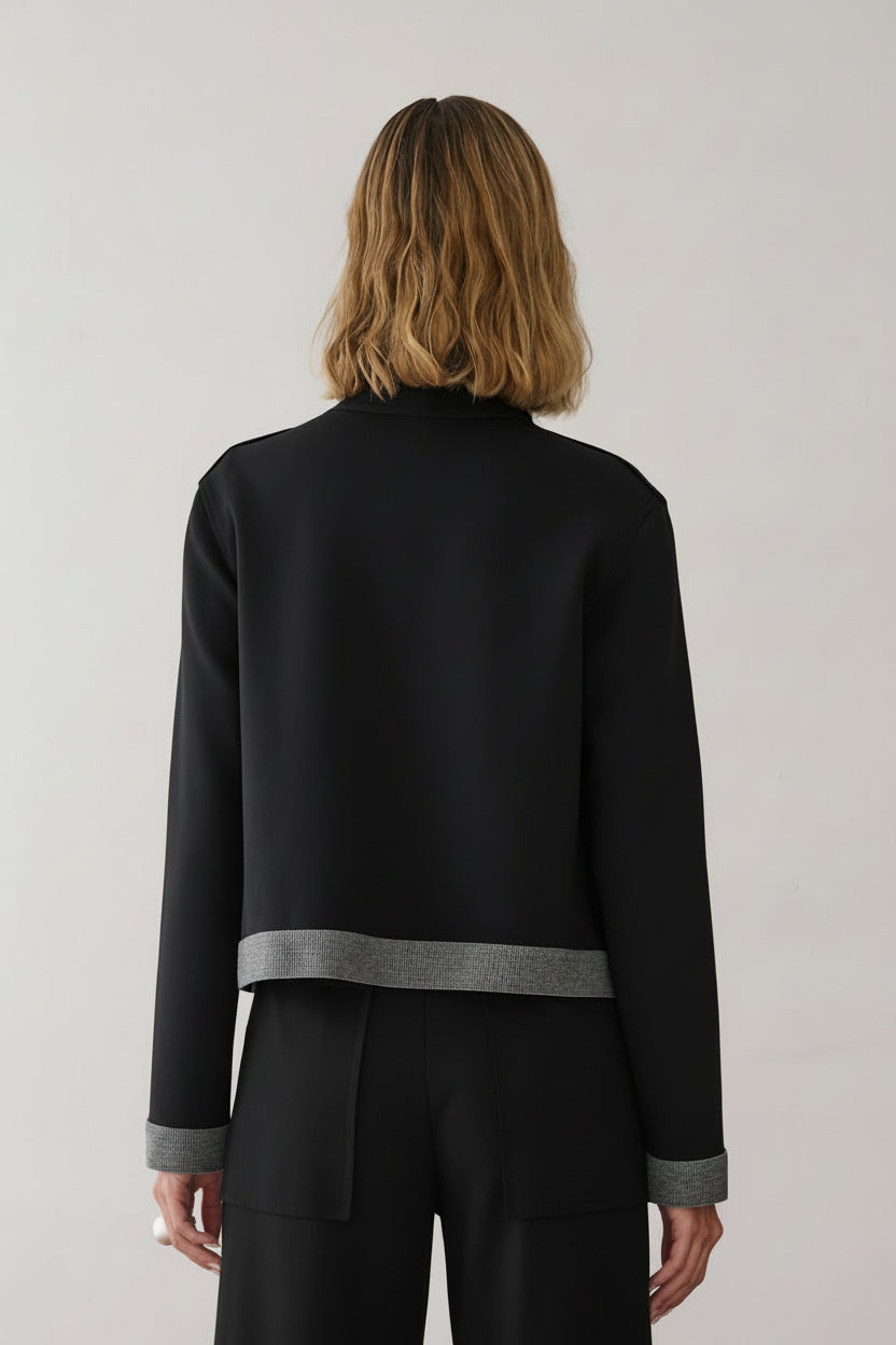 Jaqueta Reta Detalhe Elástico