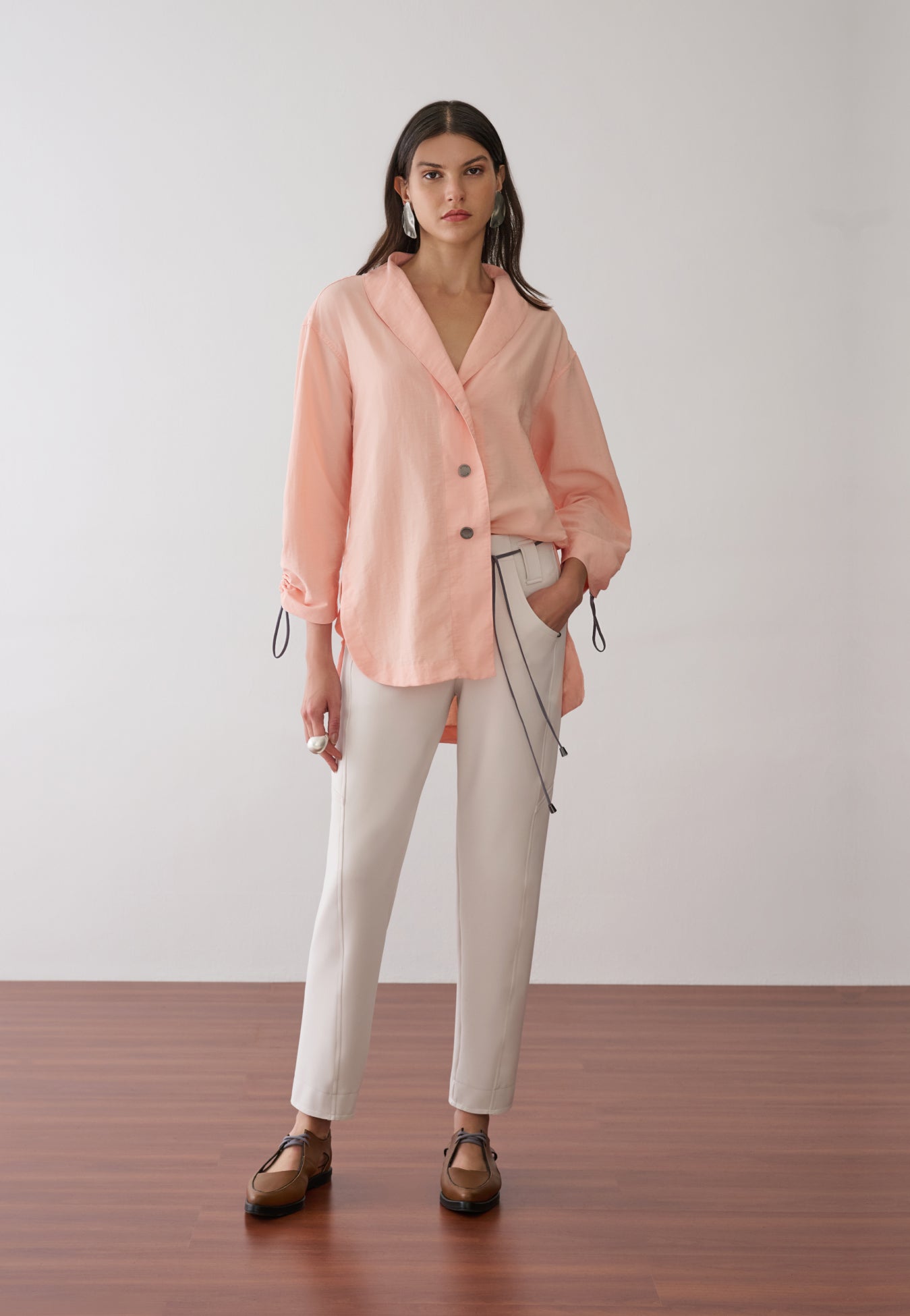 Camisa Mangas Ajustáveis