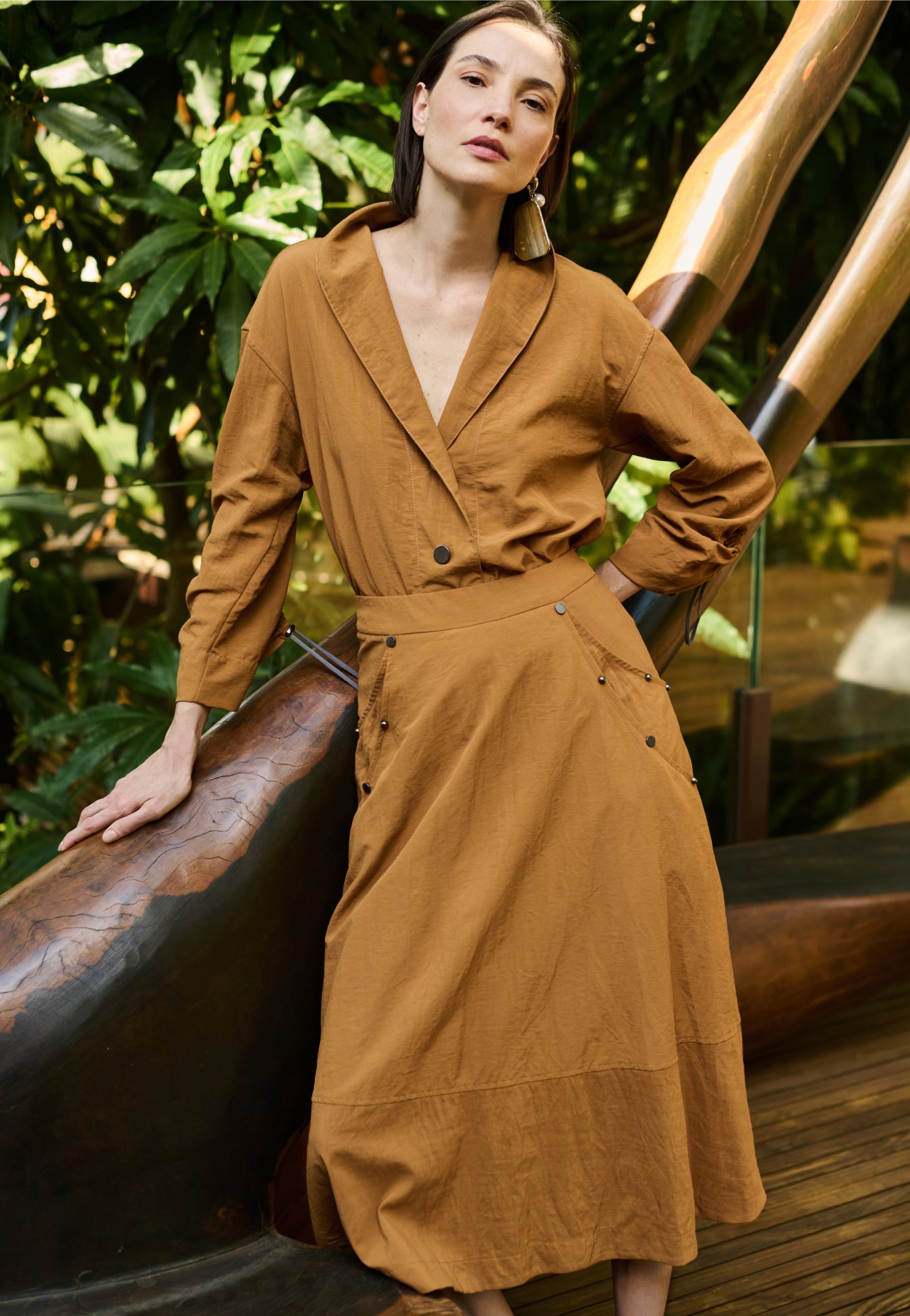 Camisa Mangas Ajustáveis