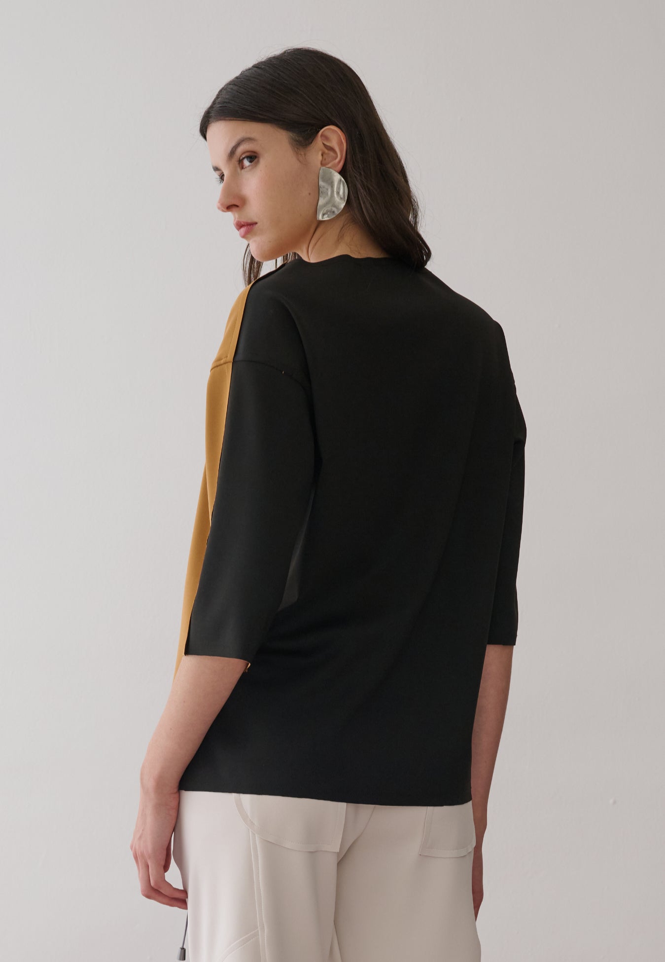 Blusa Bicolor Manga 3/4