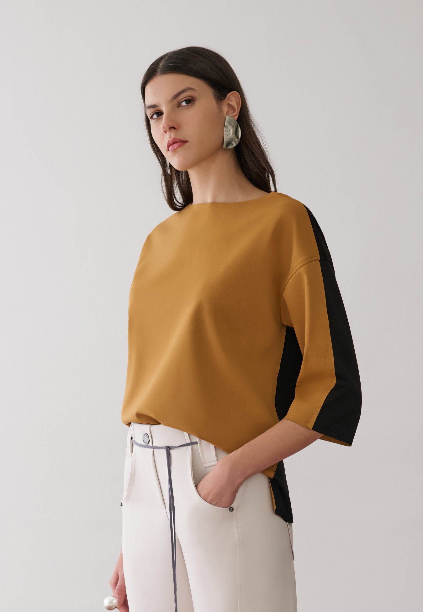 Blusa Bicolor Manga 3/4
