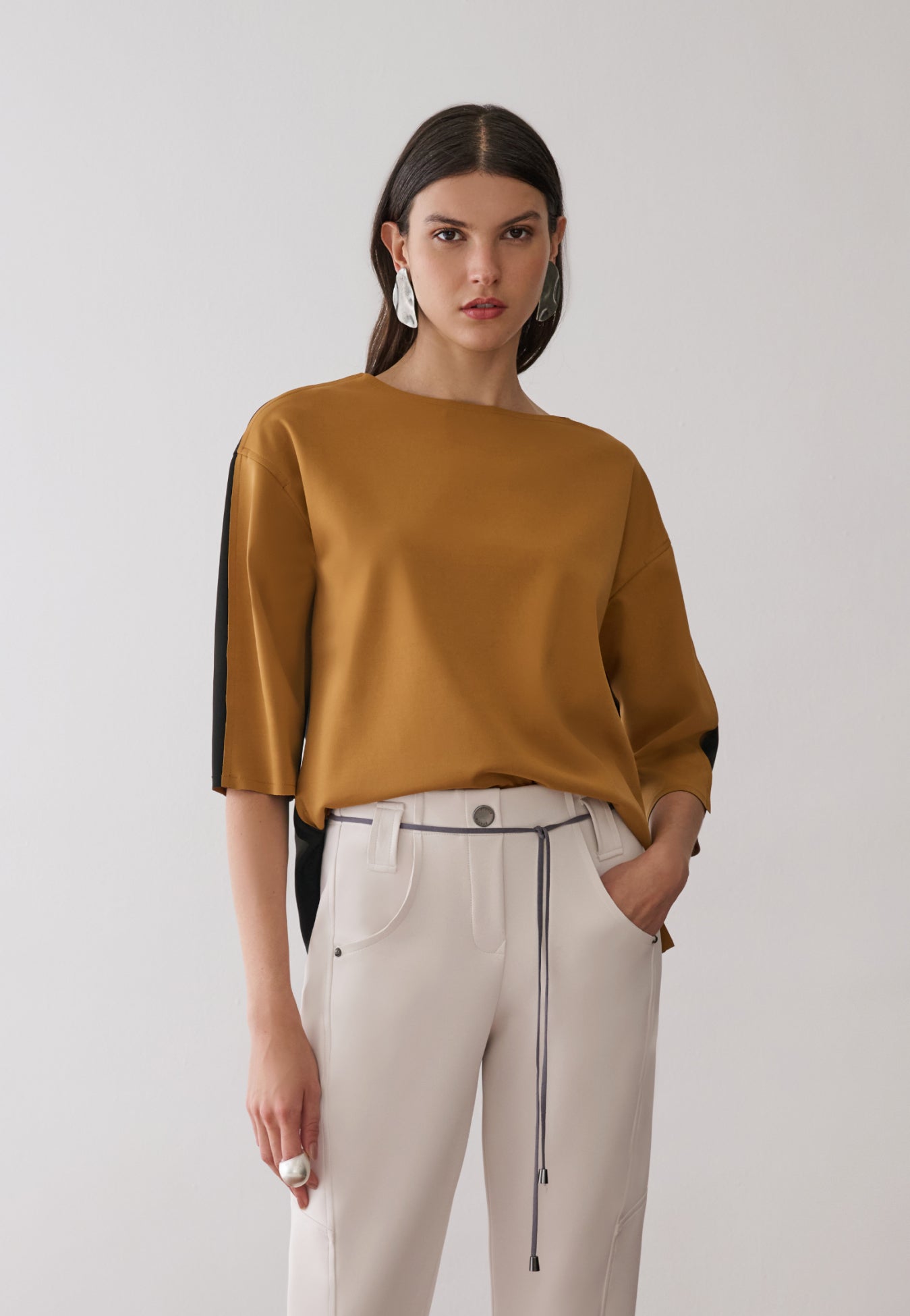 Blusa Bicolor Manga 3/4