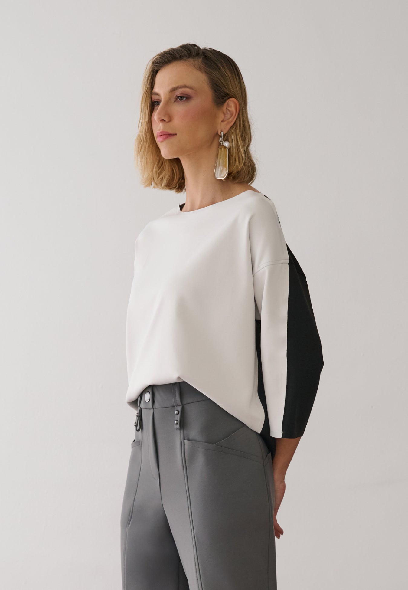 Blusa Bicolor Manga 3/4