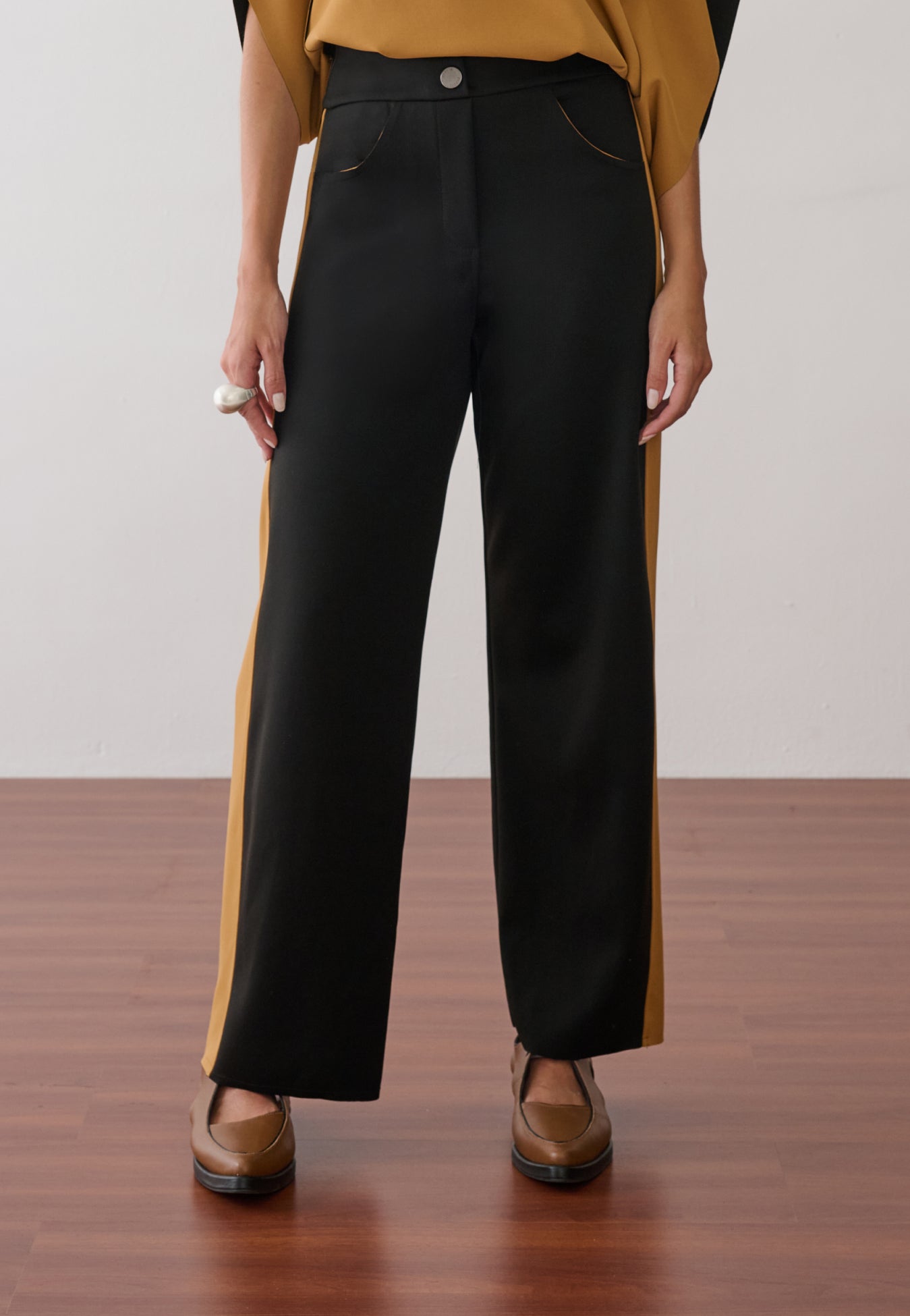 Calça Pantalona Bicolor Duo