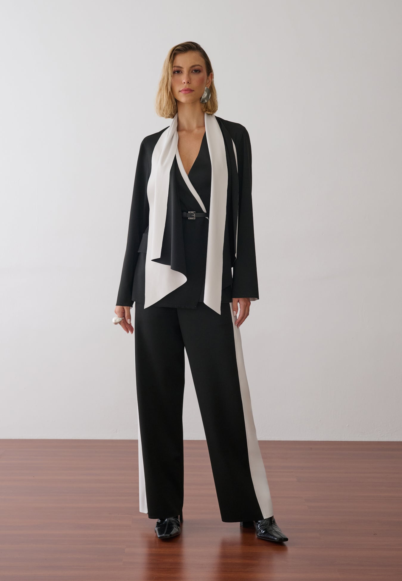 Calça Pantalona Bicolor Duo