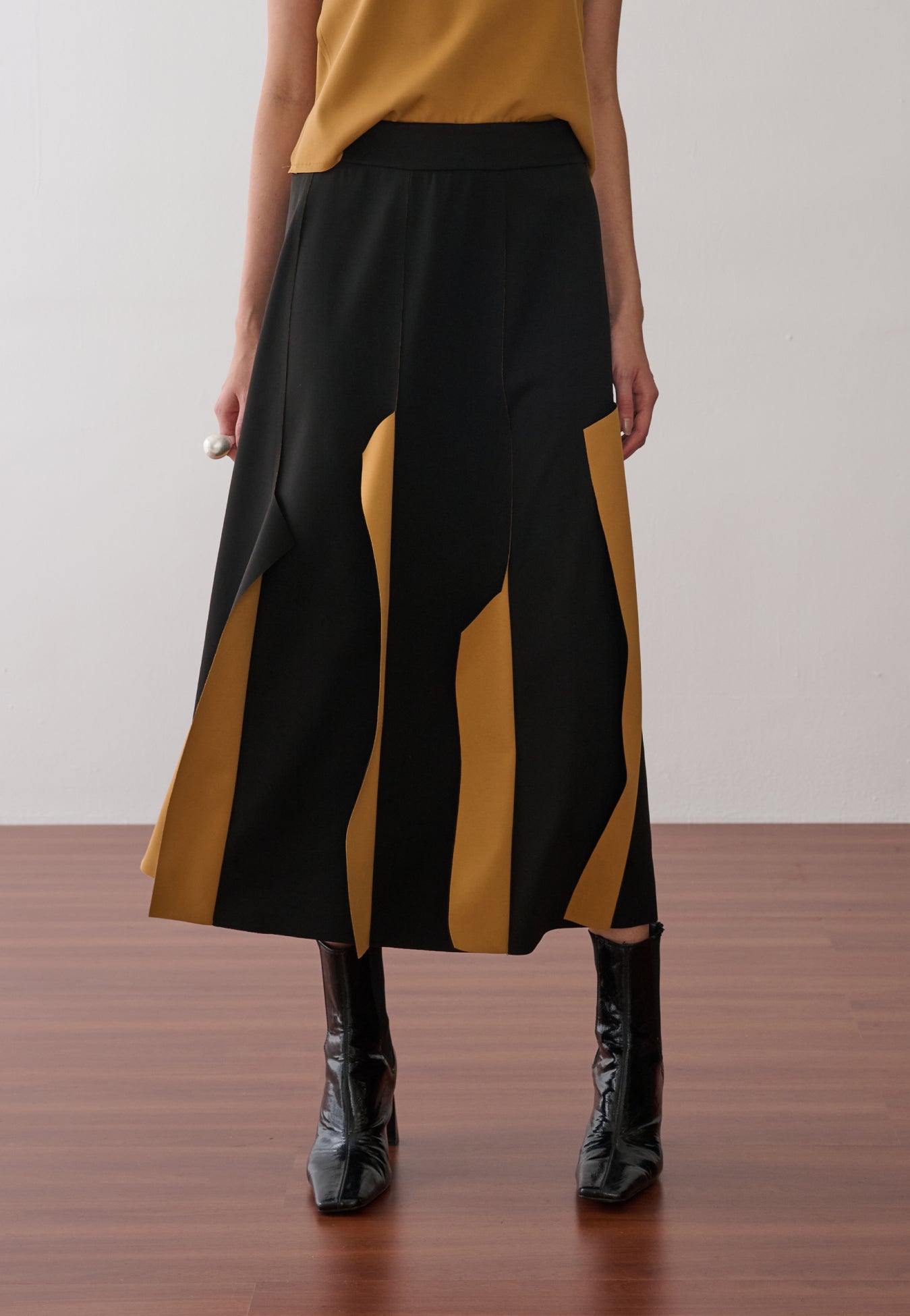 Saia Midi Evasê Bicolor