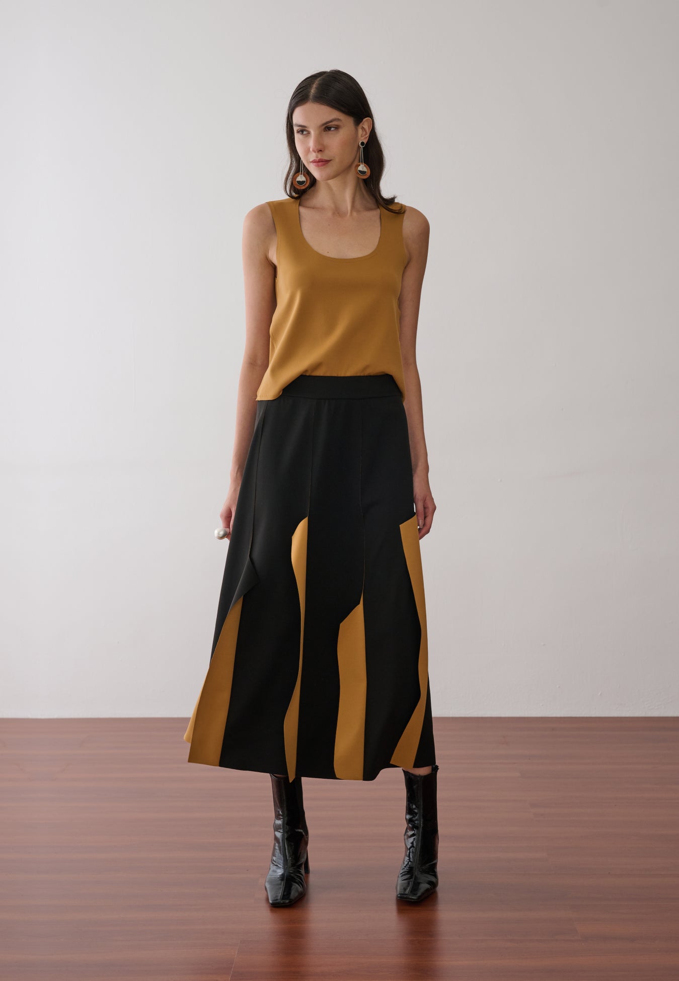 Saia Midi Evasê Bicolor