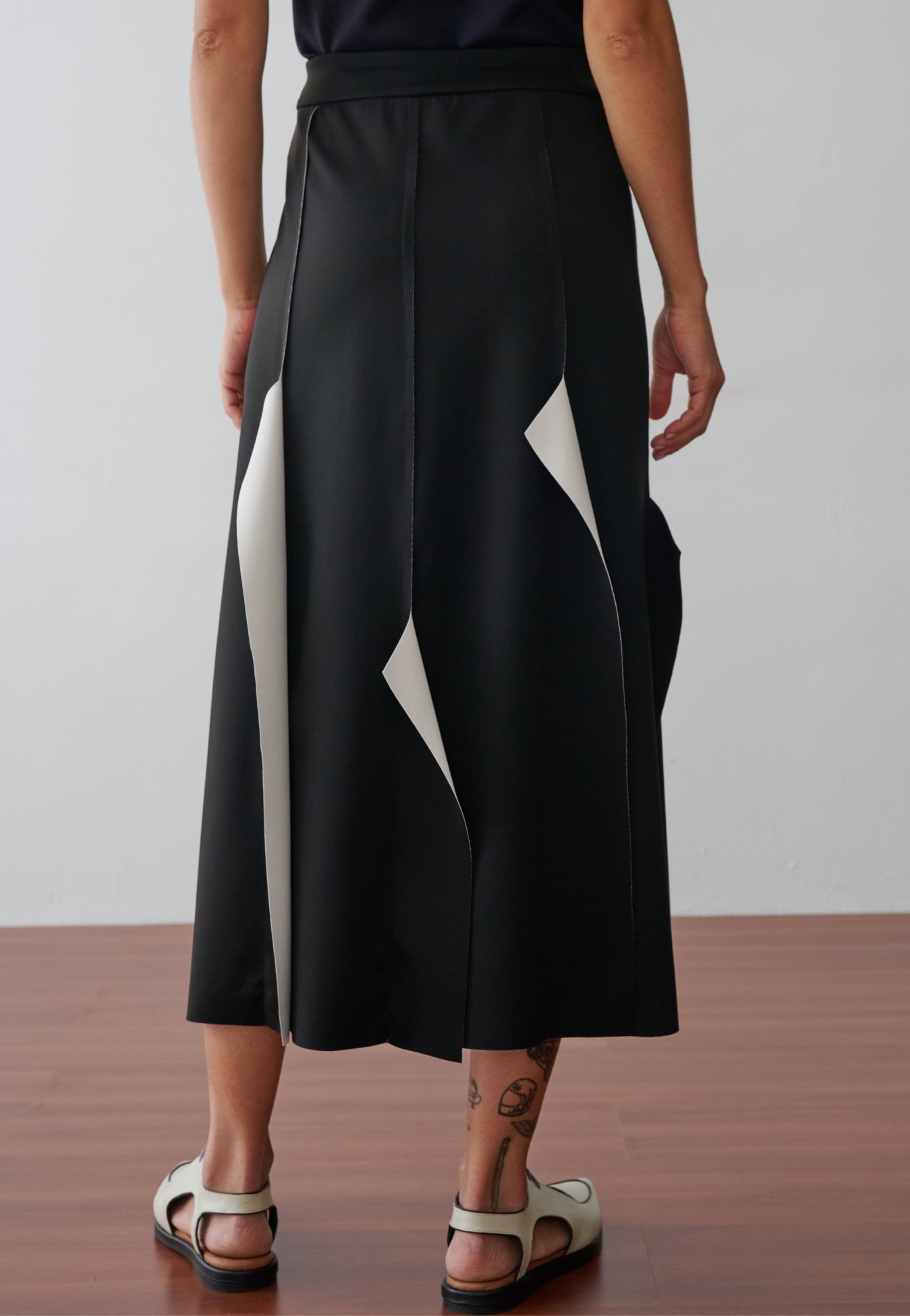 Saia Midi Evasê Bicolor