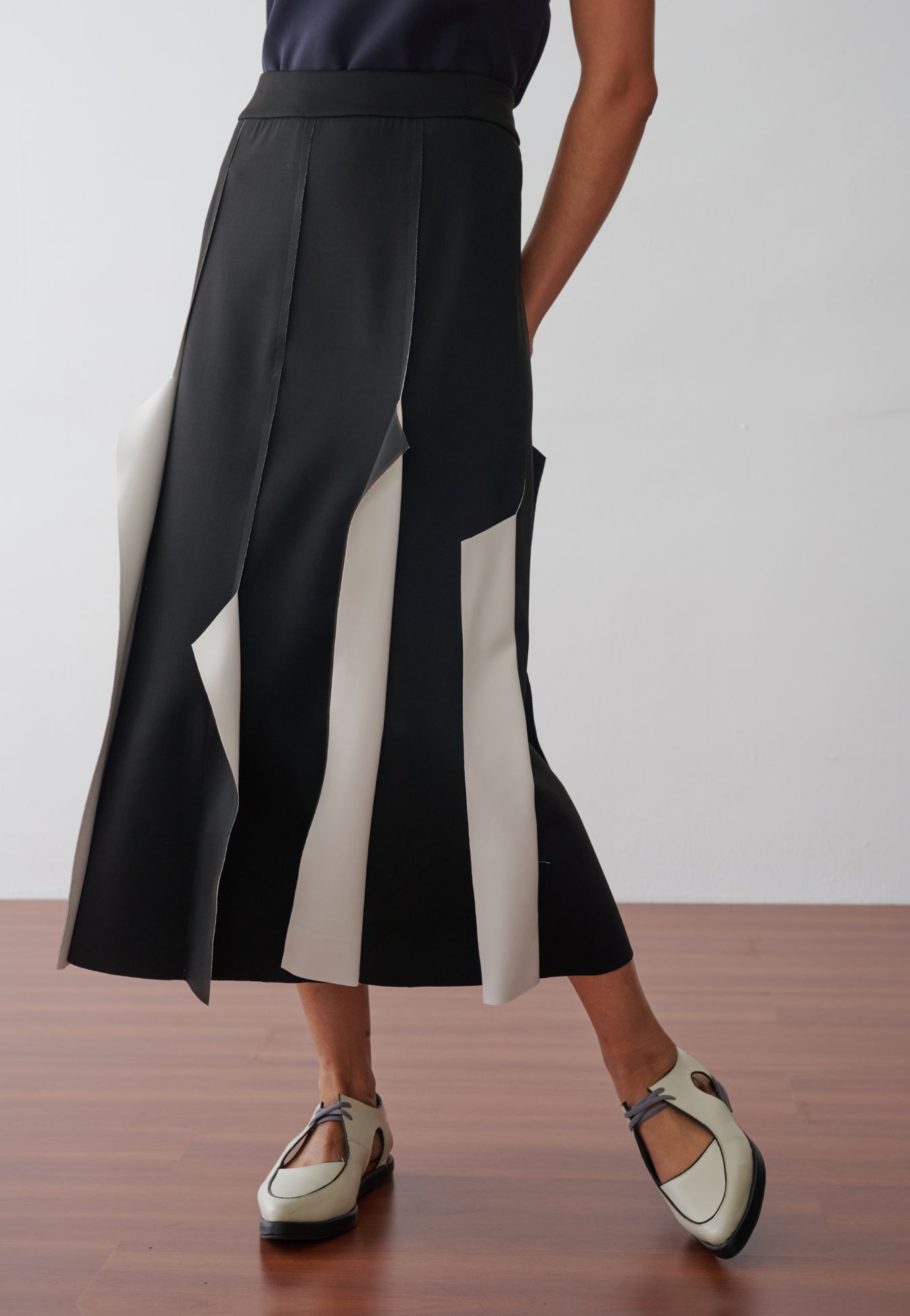 Saia Midi Evasê Bicolor